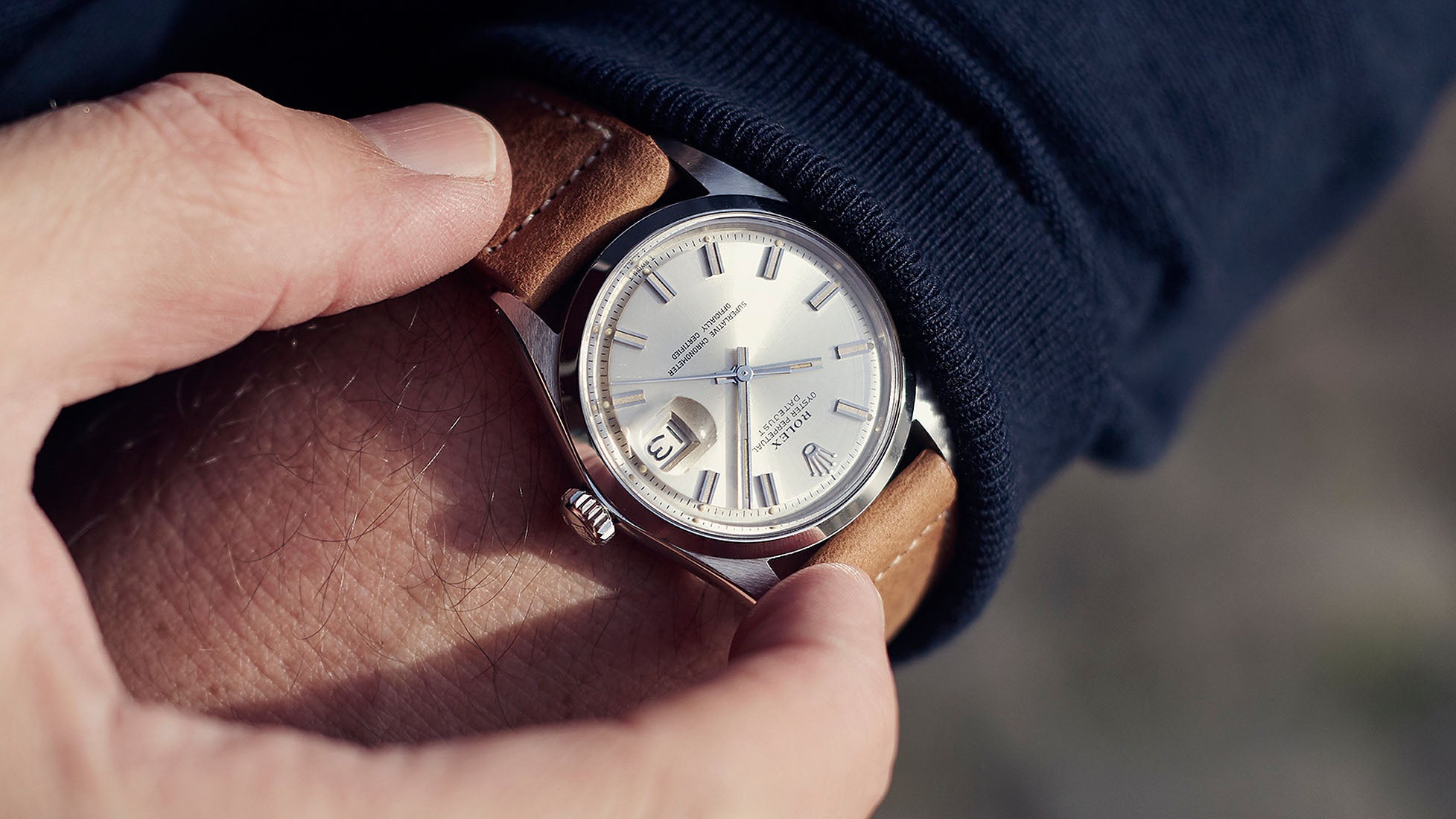 Rolex datejust hotsell with leather band