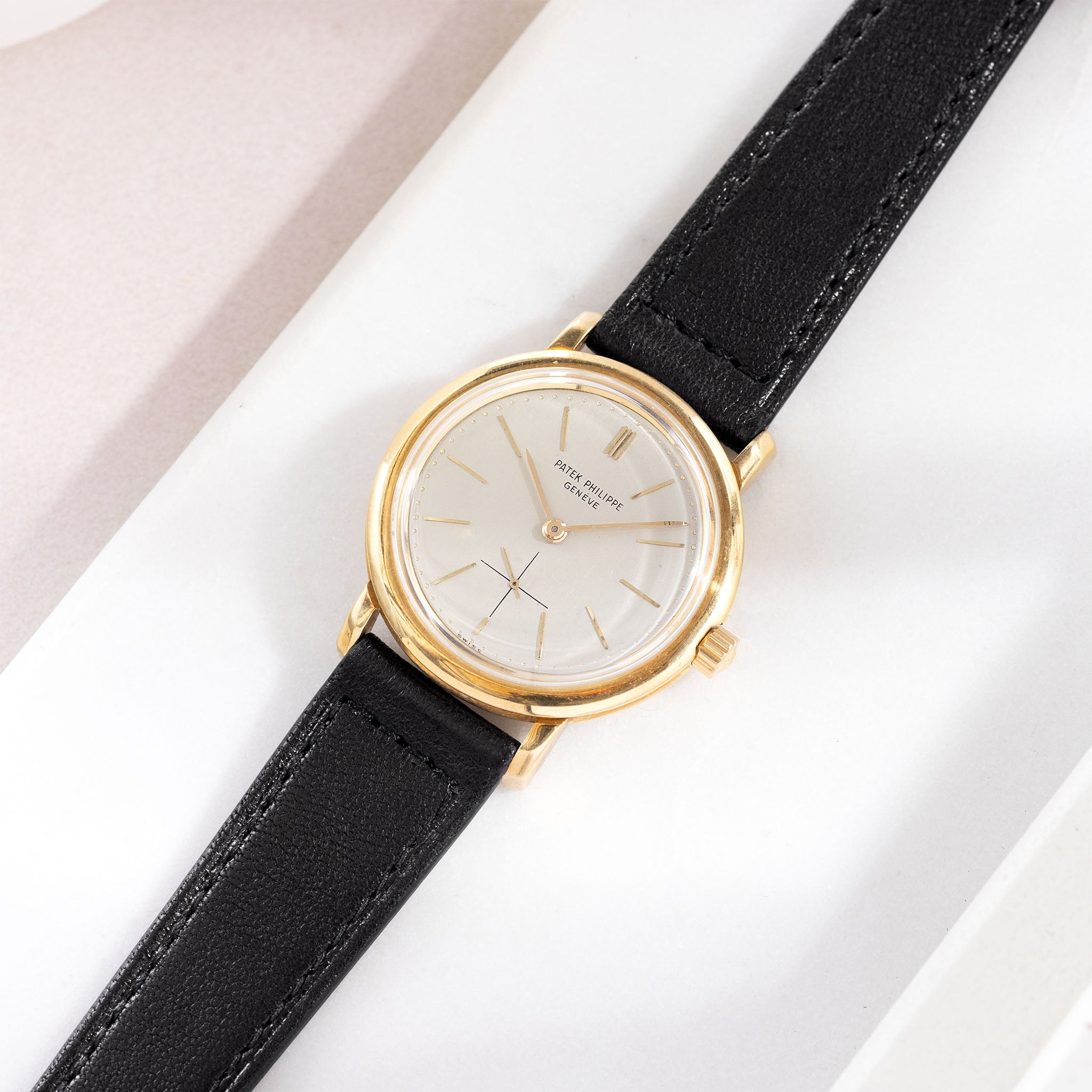 Strap for the Patek Philippe Calatrava - Black Boxed Calfskin
