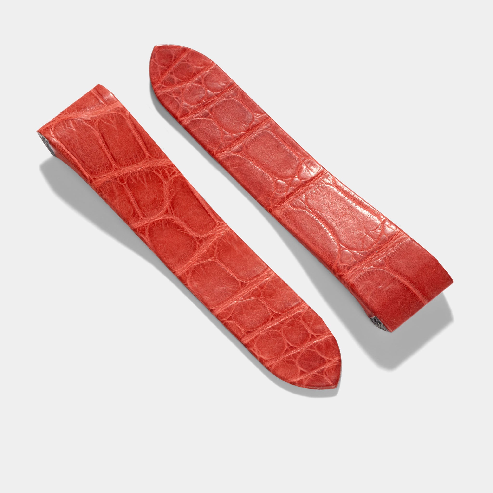 Premium Red Alligator Leather Watch Strap for Cartier Santos 100 XL