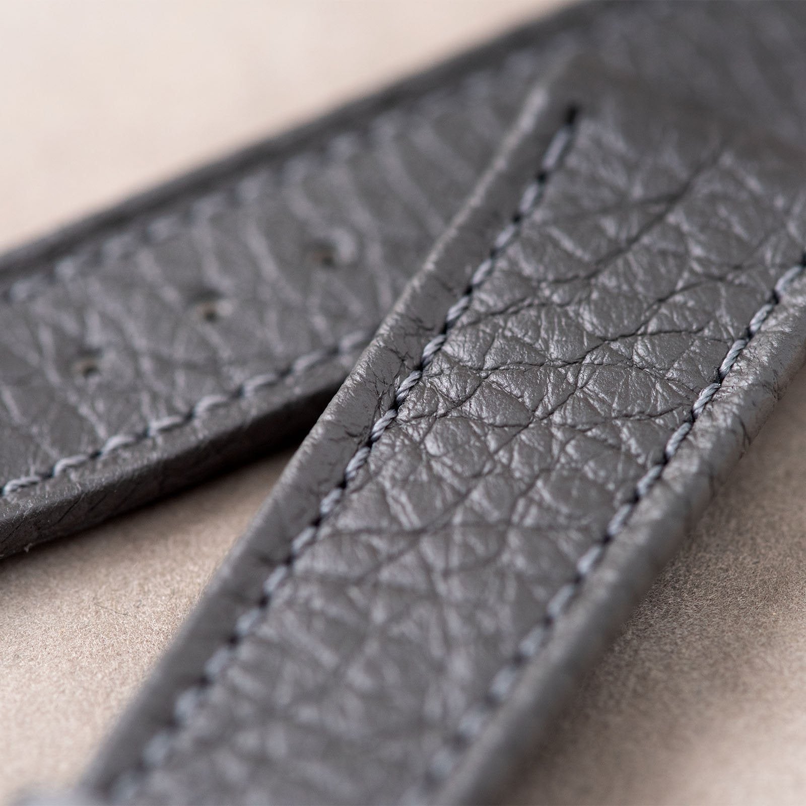 Taurillon Grey Heritage Leather Watch Strap