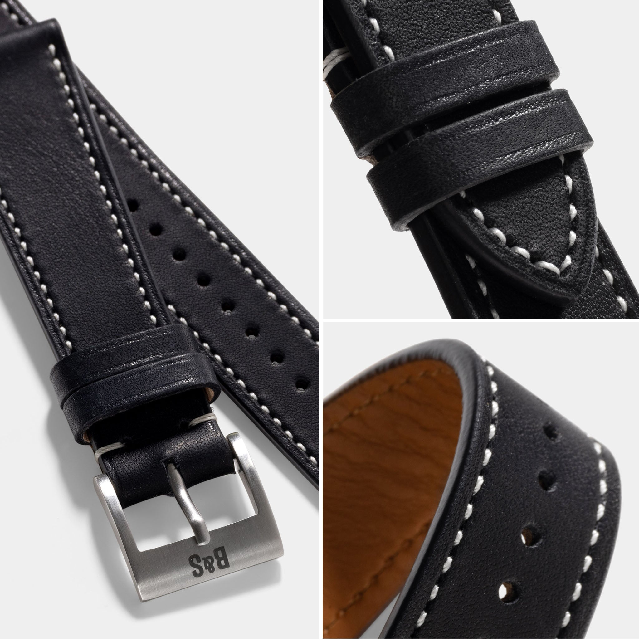 Strap for Tudor Black Bay 54 Chevalin Black Leather Watch Strap