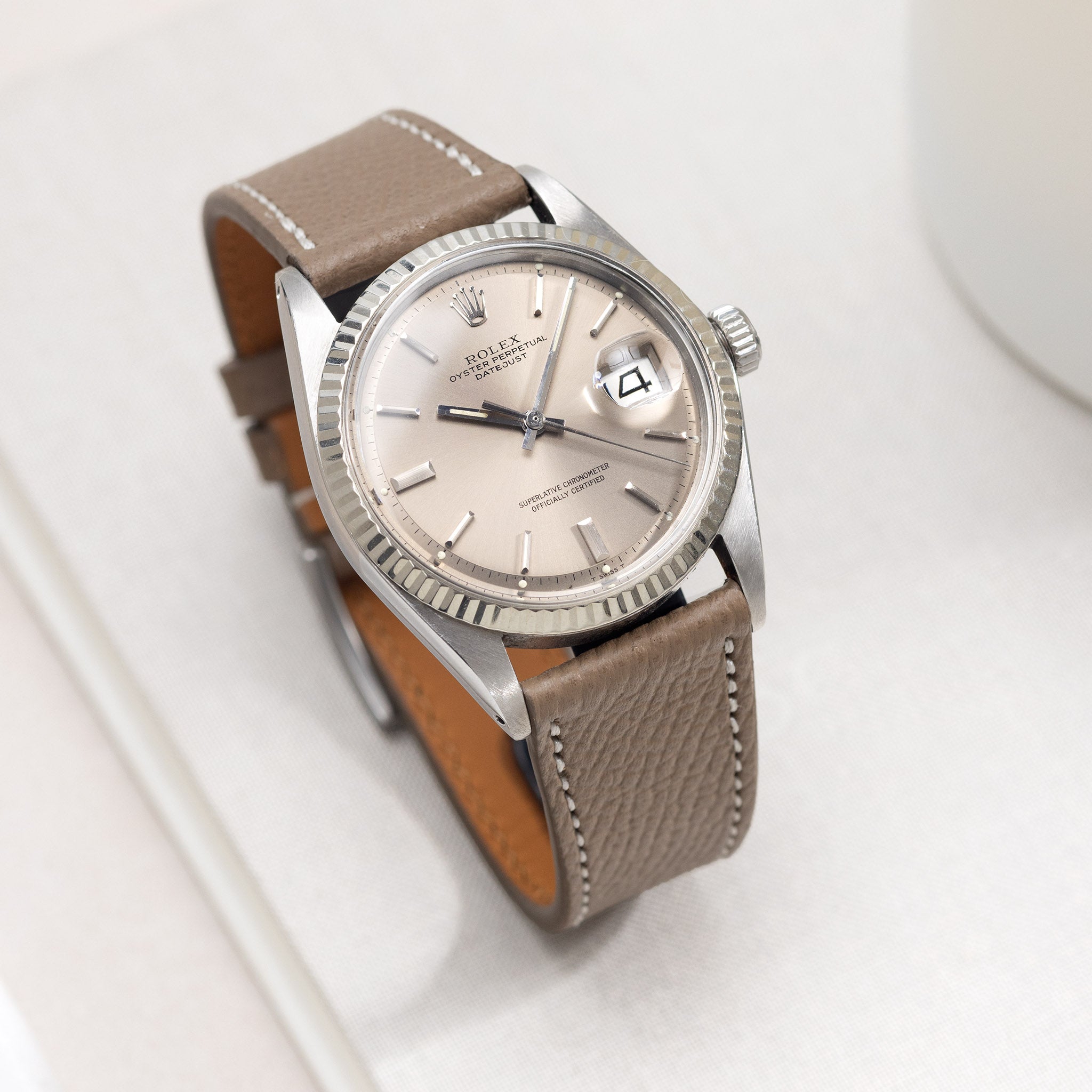 Marston Calf Taupe Grey Leather Watch Strap