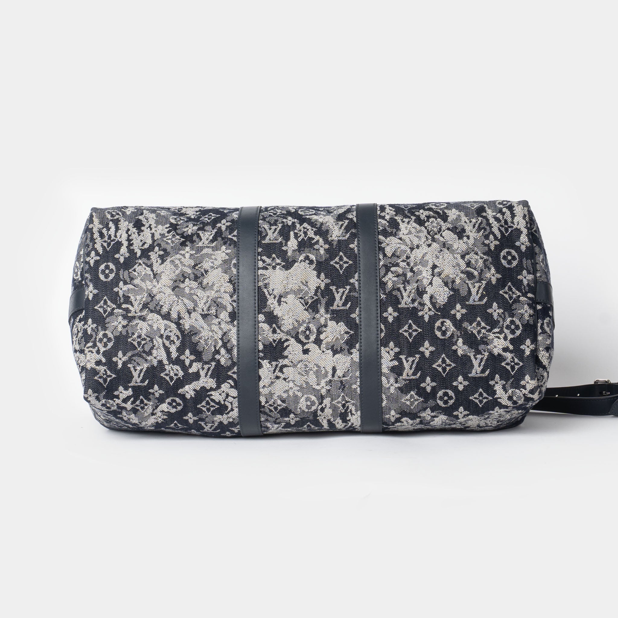 Rare Limited Edition Louis Vuitton Bleu Tapestry Monogram Keepall 50