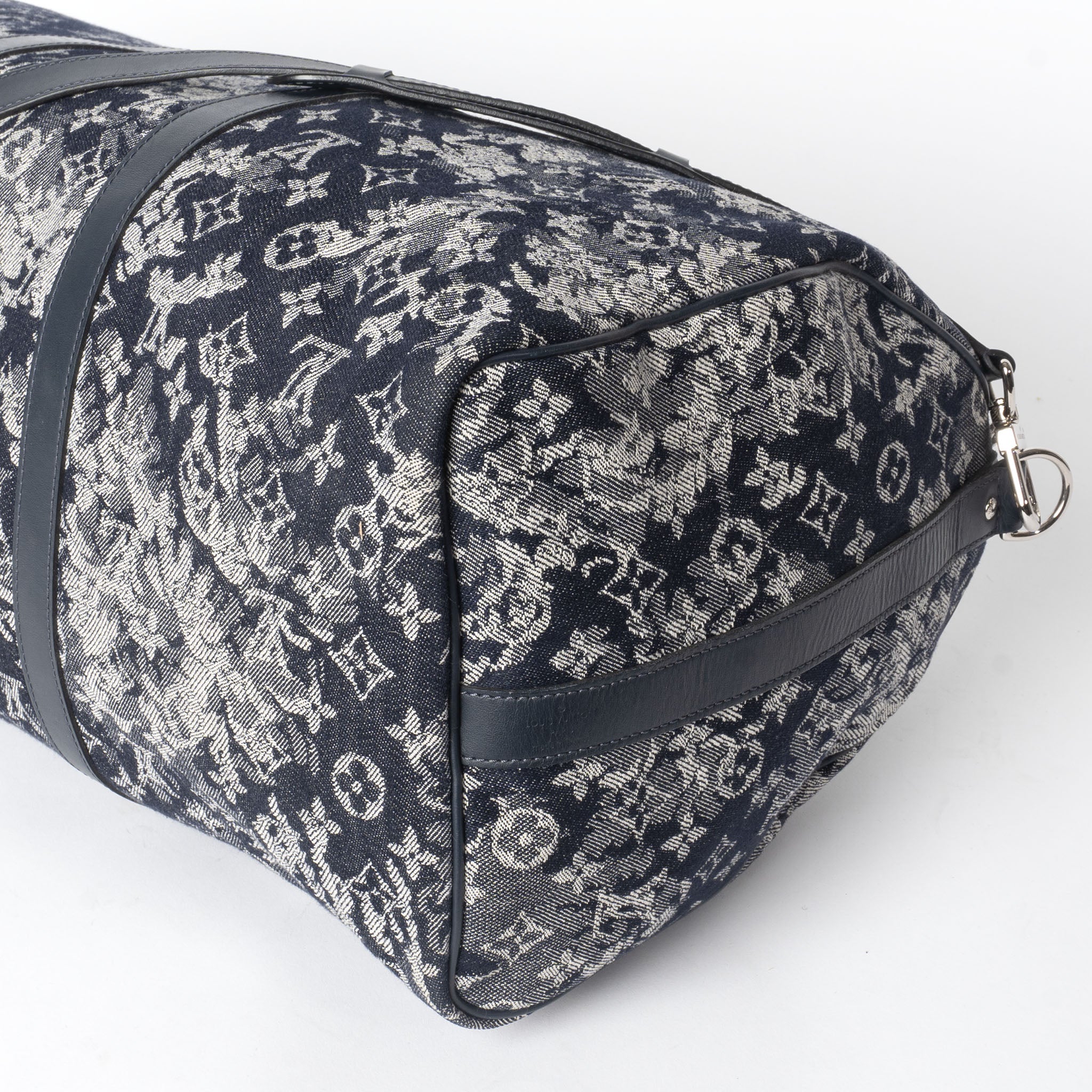 Rare Limited Edition Louis Vuitton Bleu Tapestry Monogram Keepall 50