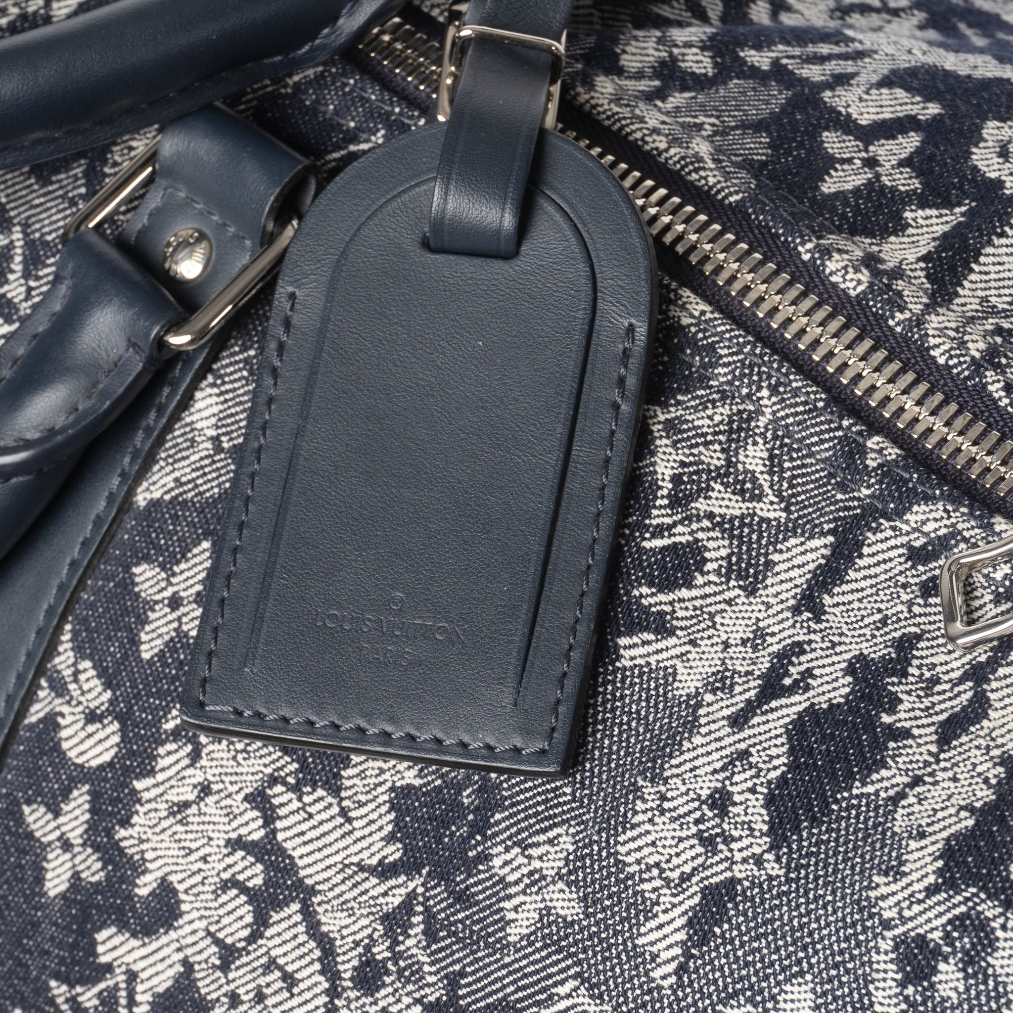Rare Limited Edition Louis Vuitton Bleu Tapestry Monogram Keepall 50