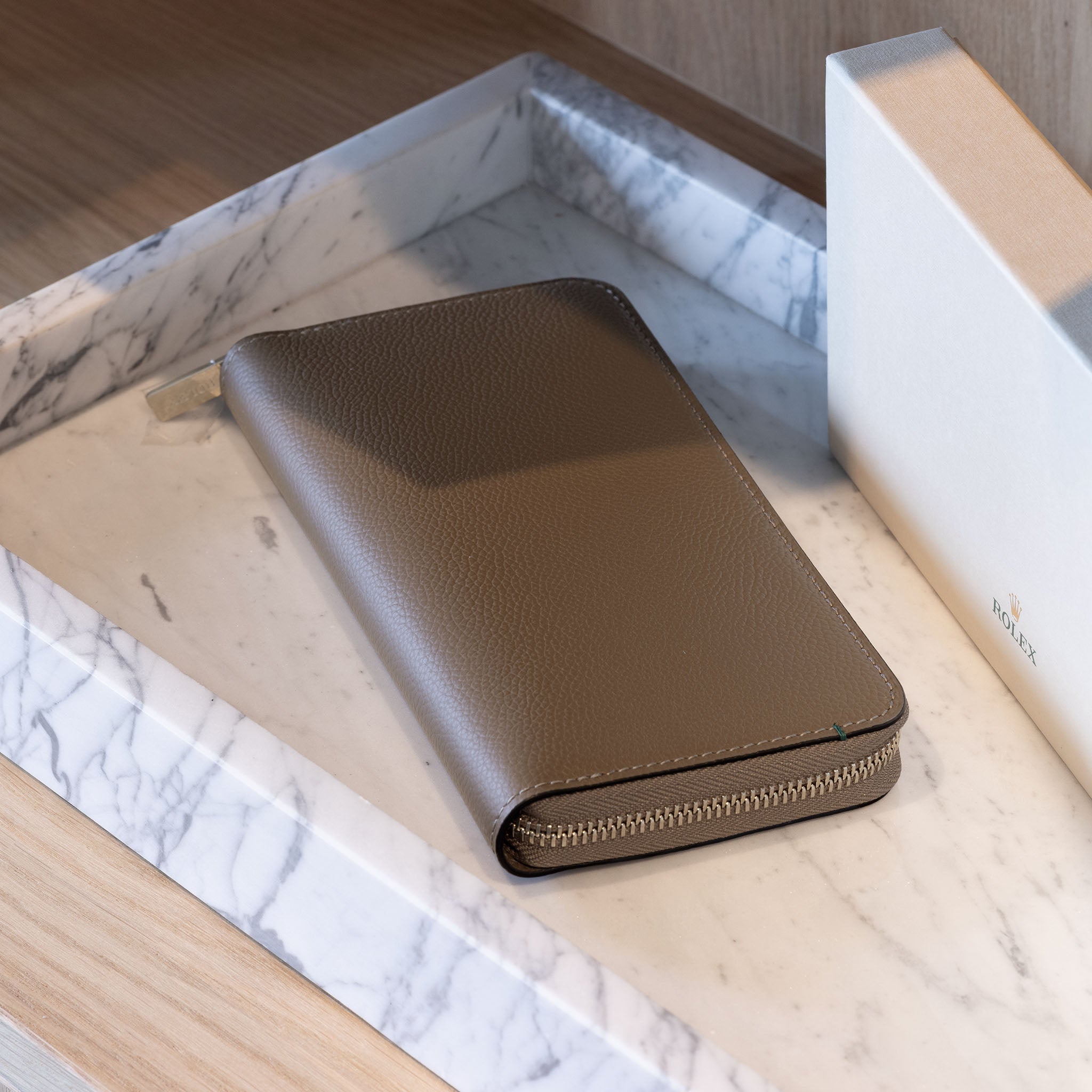 ロレックス財布 Rolex Taupe Colour Leather Wallet