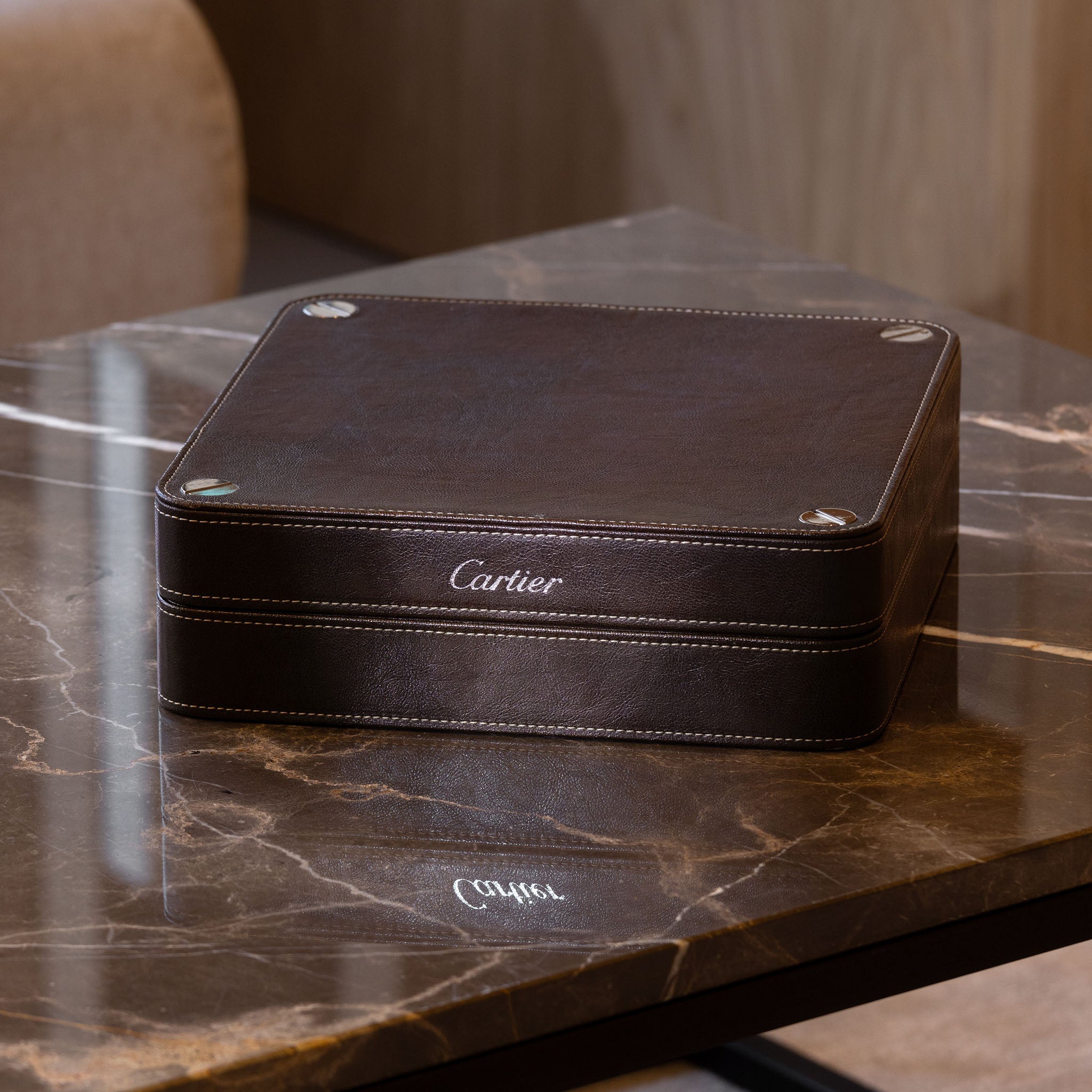 Cartier ギフトボックス 4点セット Cartier Luxury Brown 4 Leather Watch Box