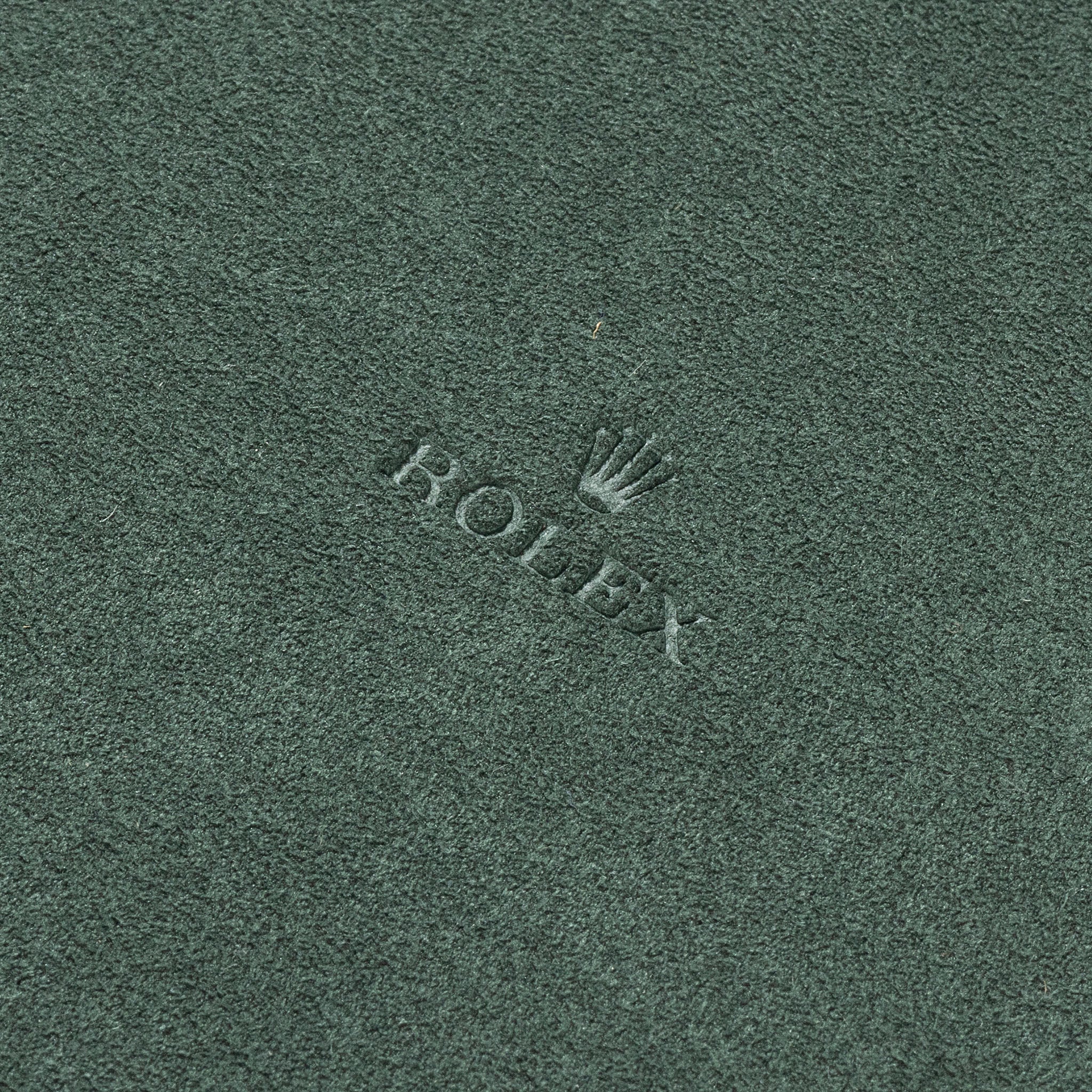 Rolex Set of Two Green Leather Organisers Trays