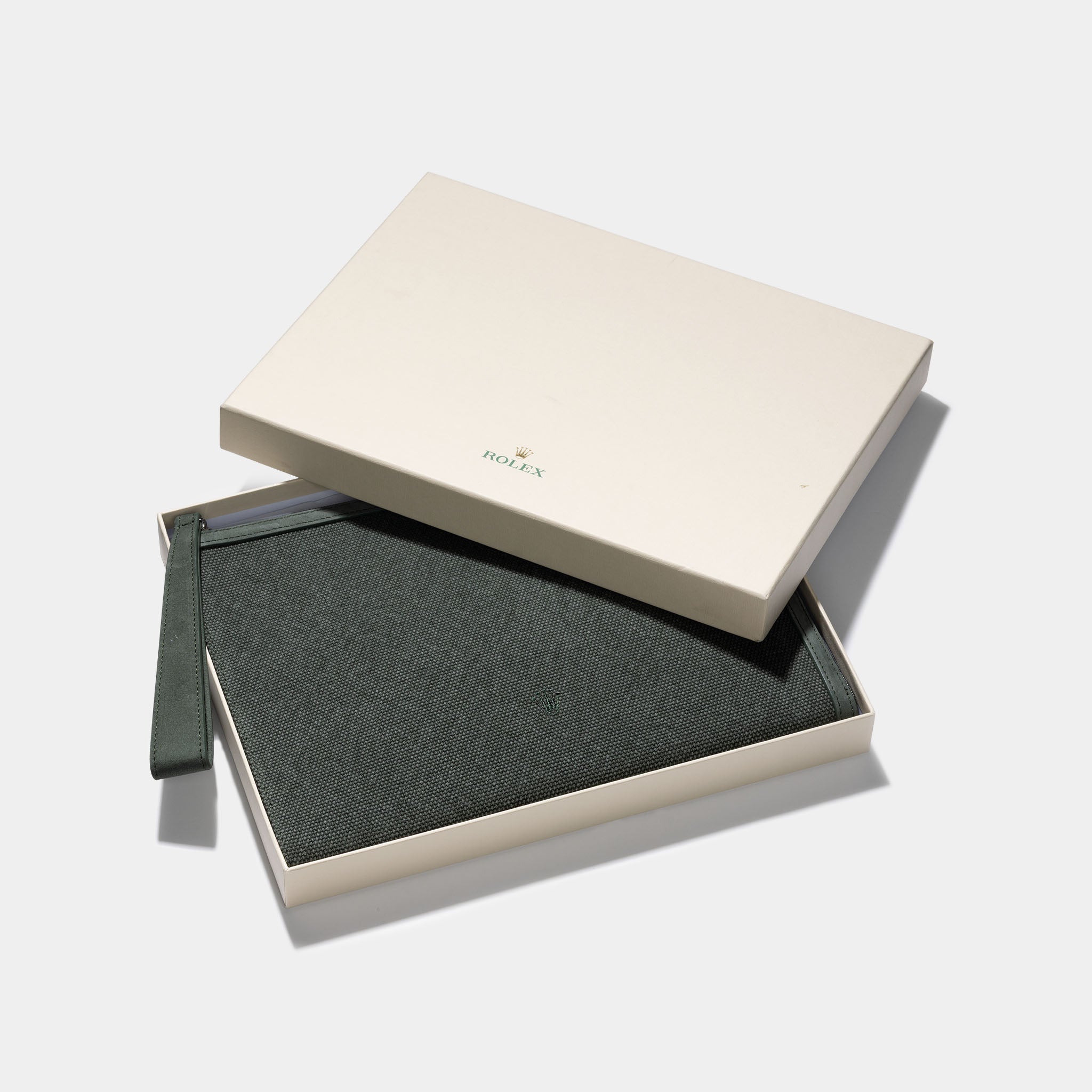 Rolex Green canvas clutch