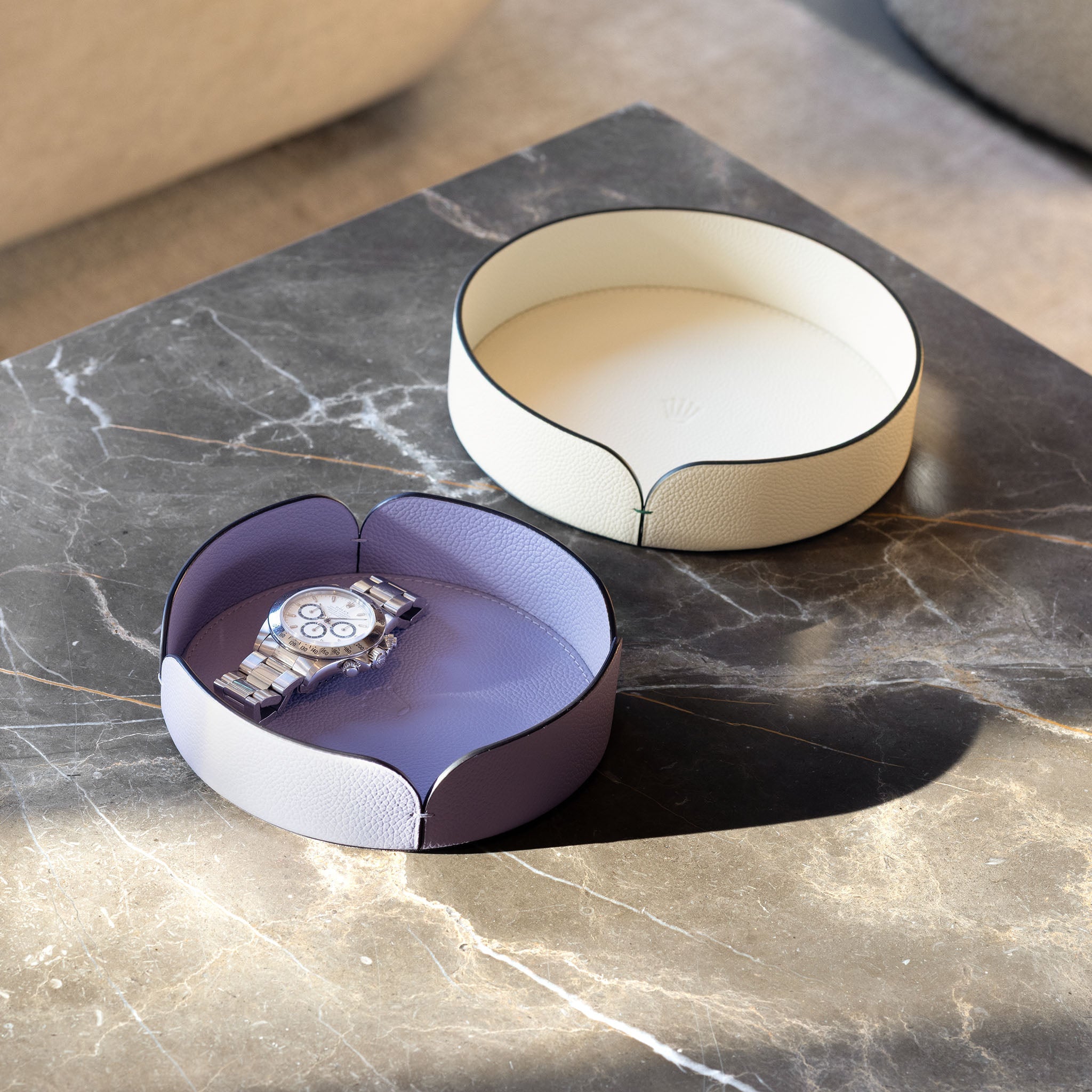 Rolex set of two Leather Organisers Trays