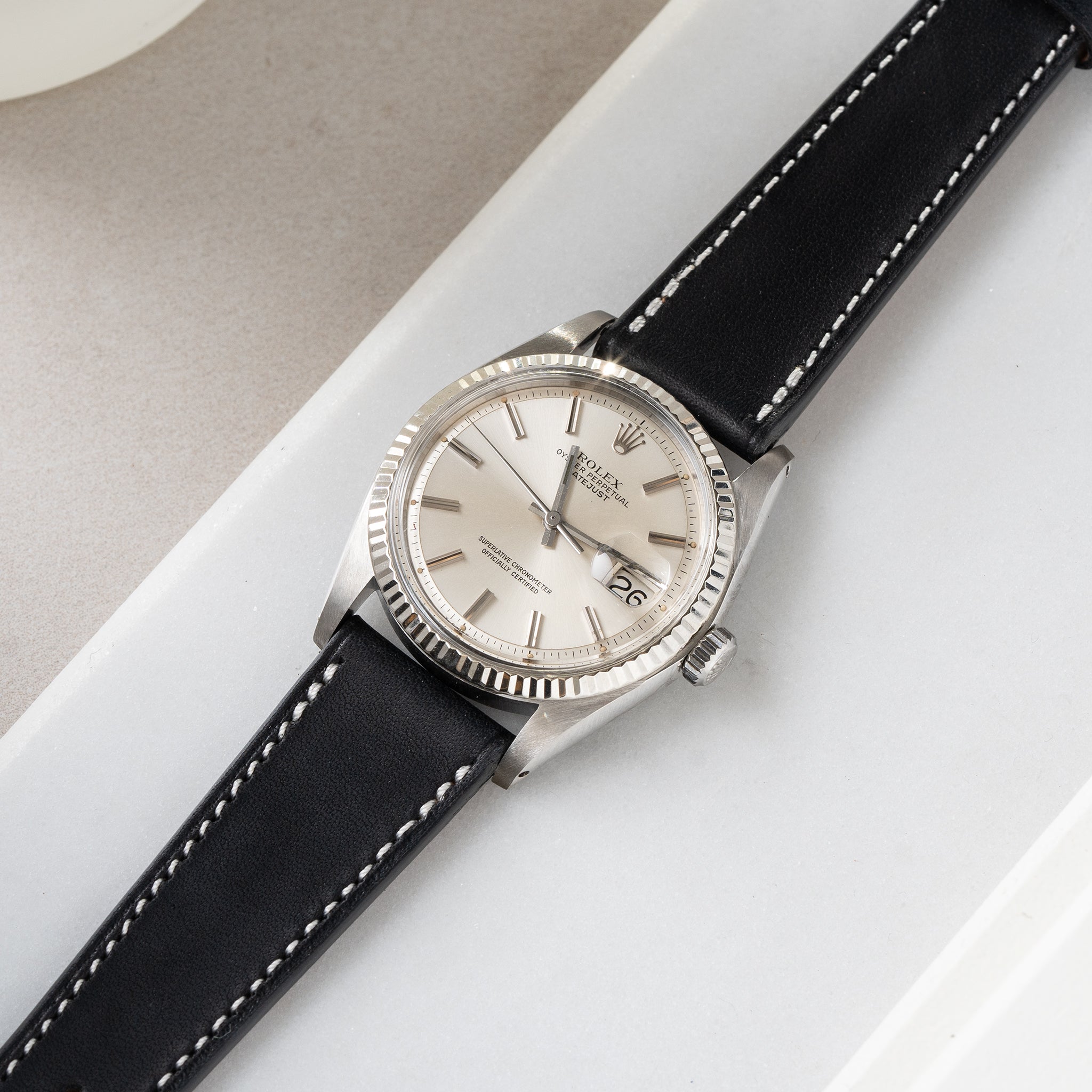 Strap for Rolex Datejust 1601 - Barenia Black Leather