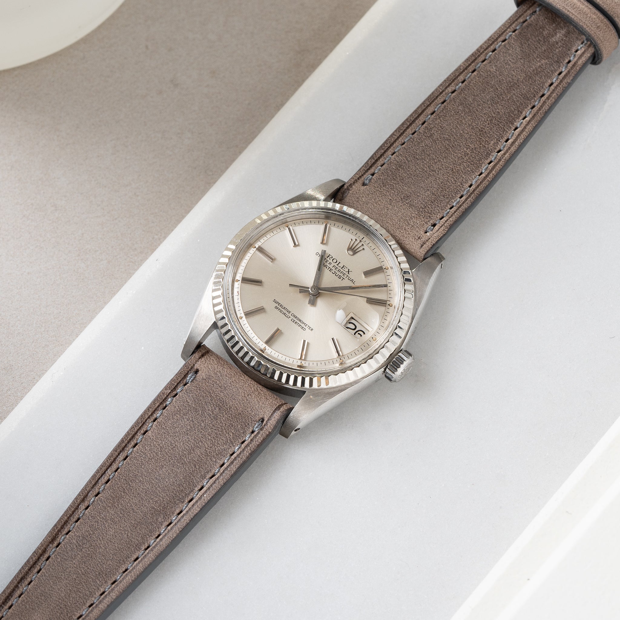 Strap for Rolex Datejust 1601 - Dream Wash Taupe Leather