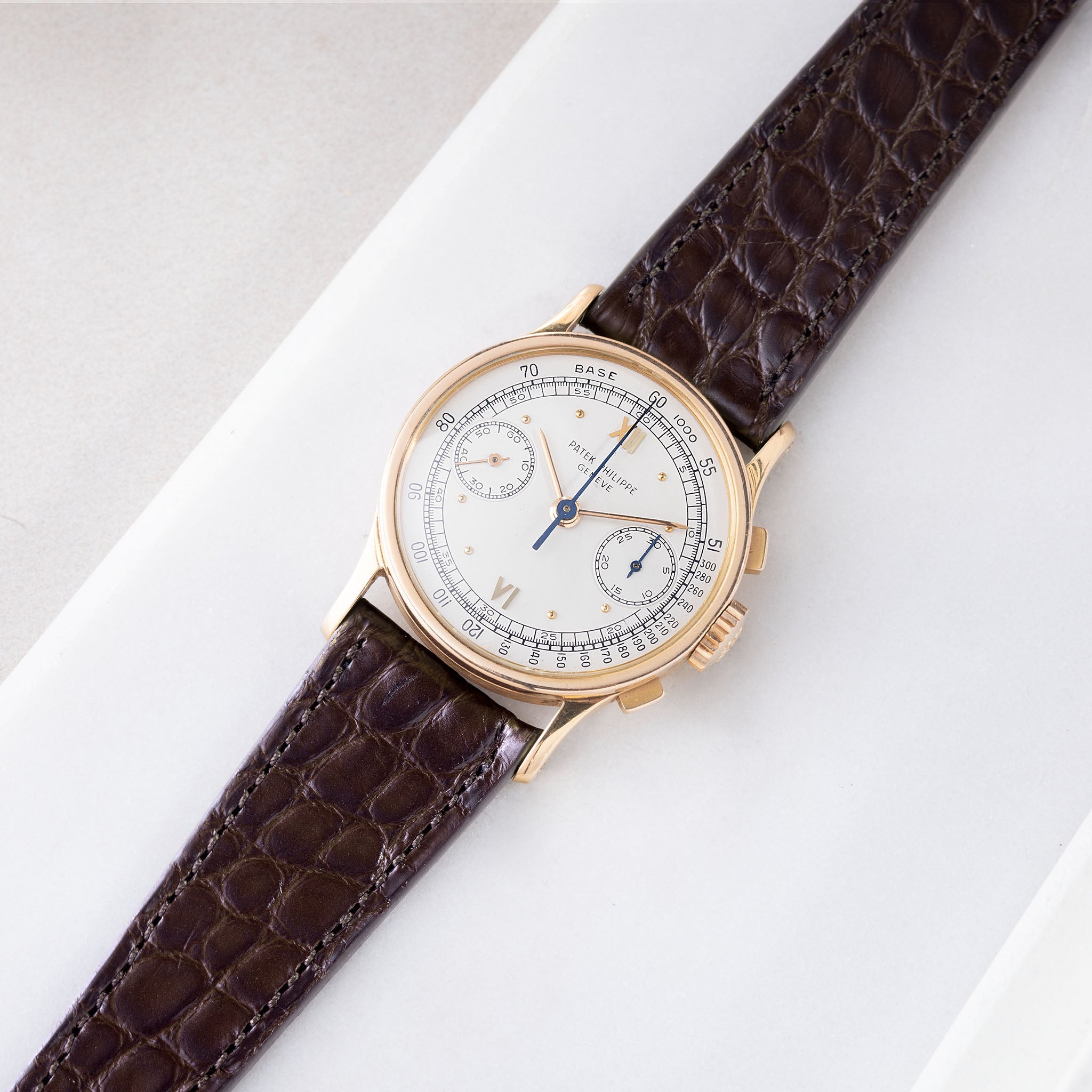 Strap for Patek Philippe 130 / 533 Chronograph - Dark Brown Flank Alligator Watch Strap