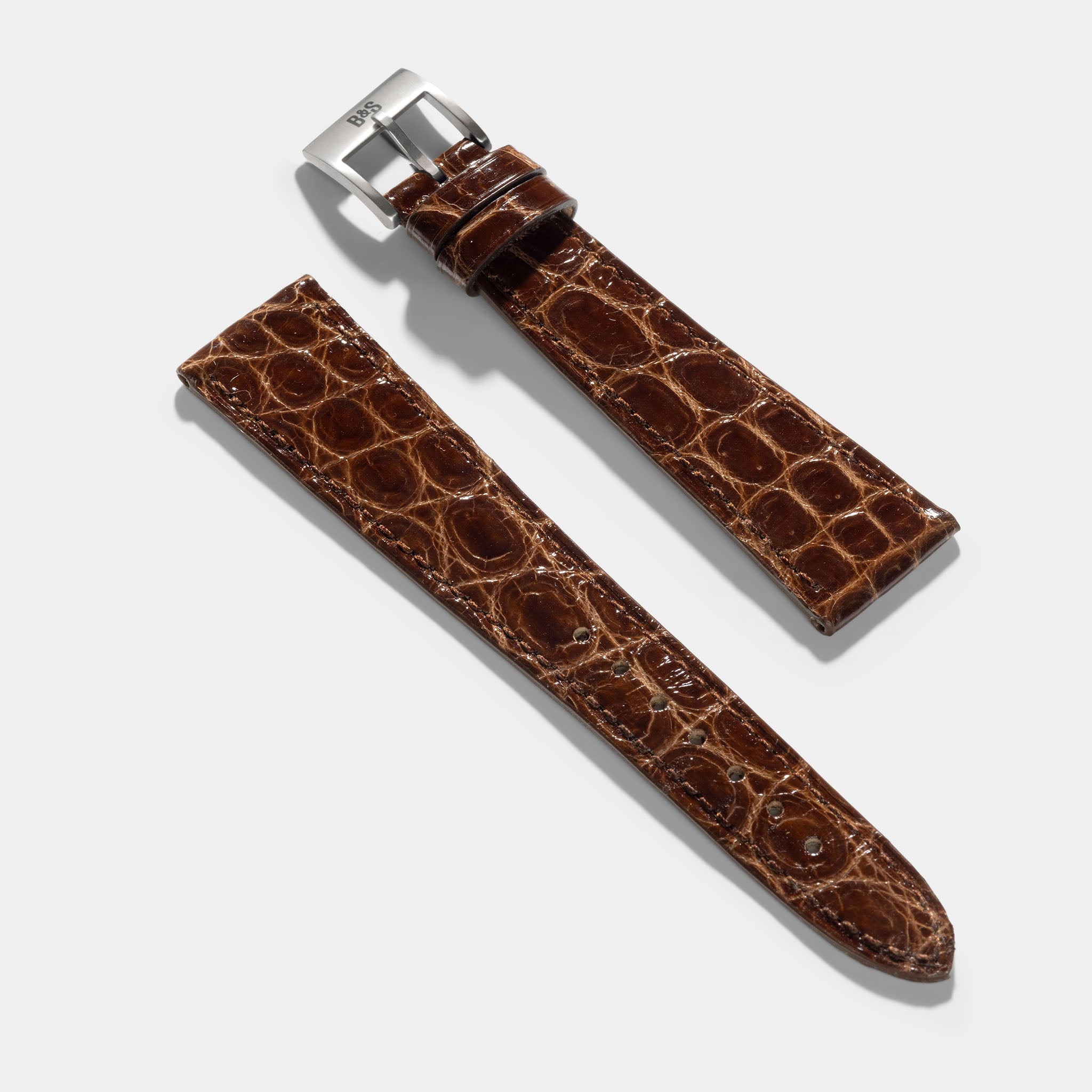 Walnut Brown Alligator Watch Strap - Classic Dress