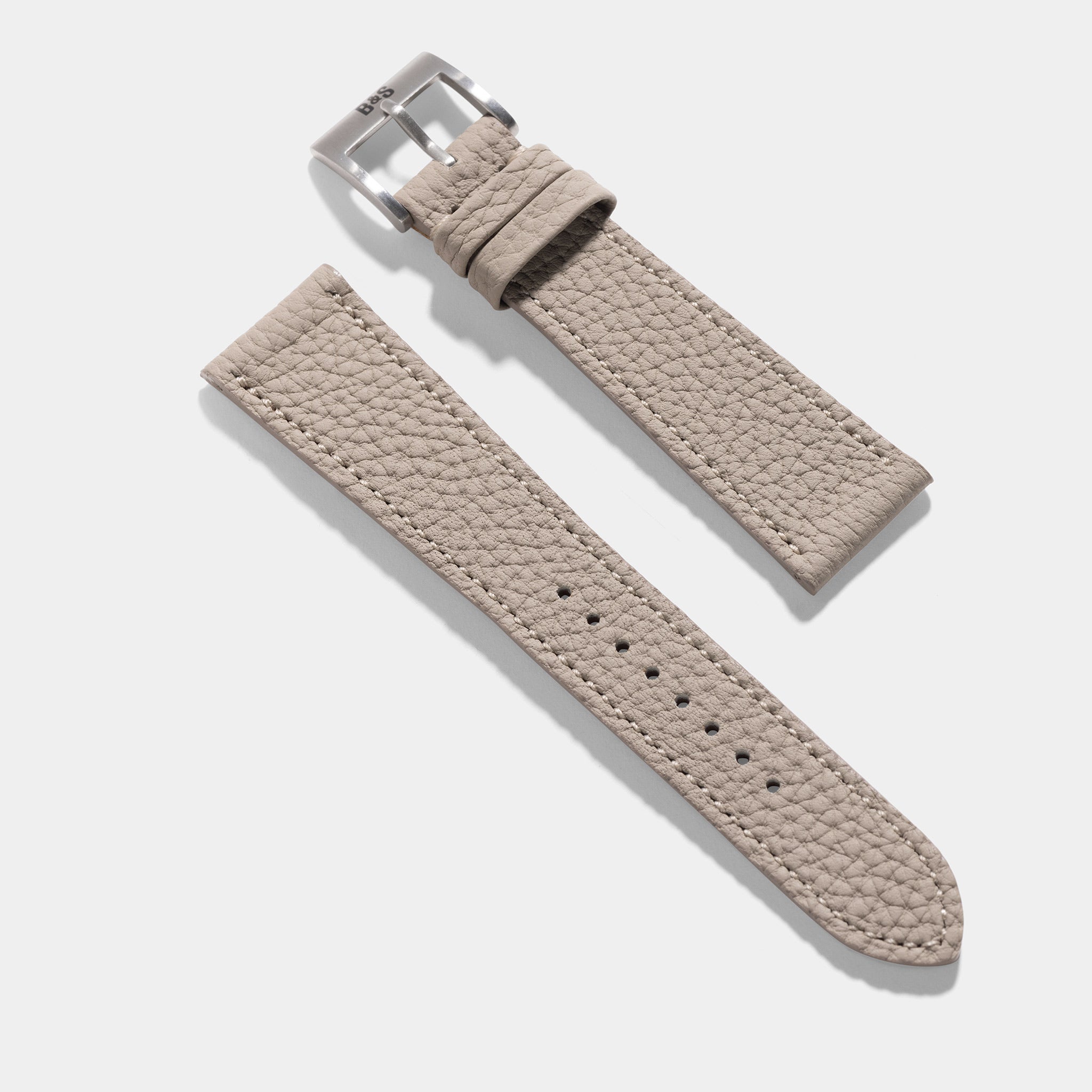 Strap for Patek Philippe 130 / 533 Chronograph - Light Grey Grana Leather Strap