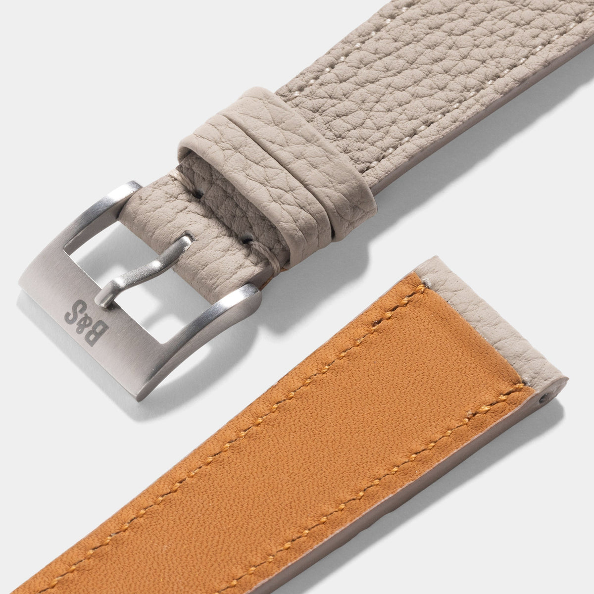 Strap for Patek Philippe 130 / 533 Chronograph - Light Grey Grana Leather Strap