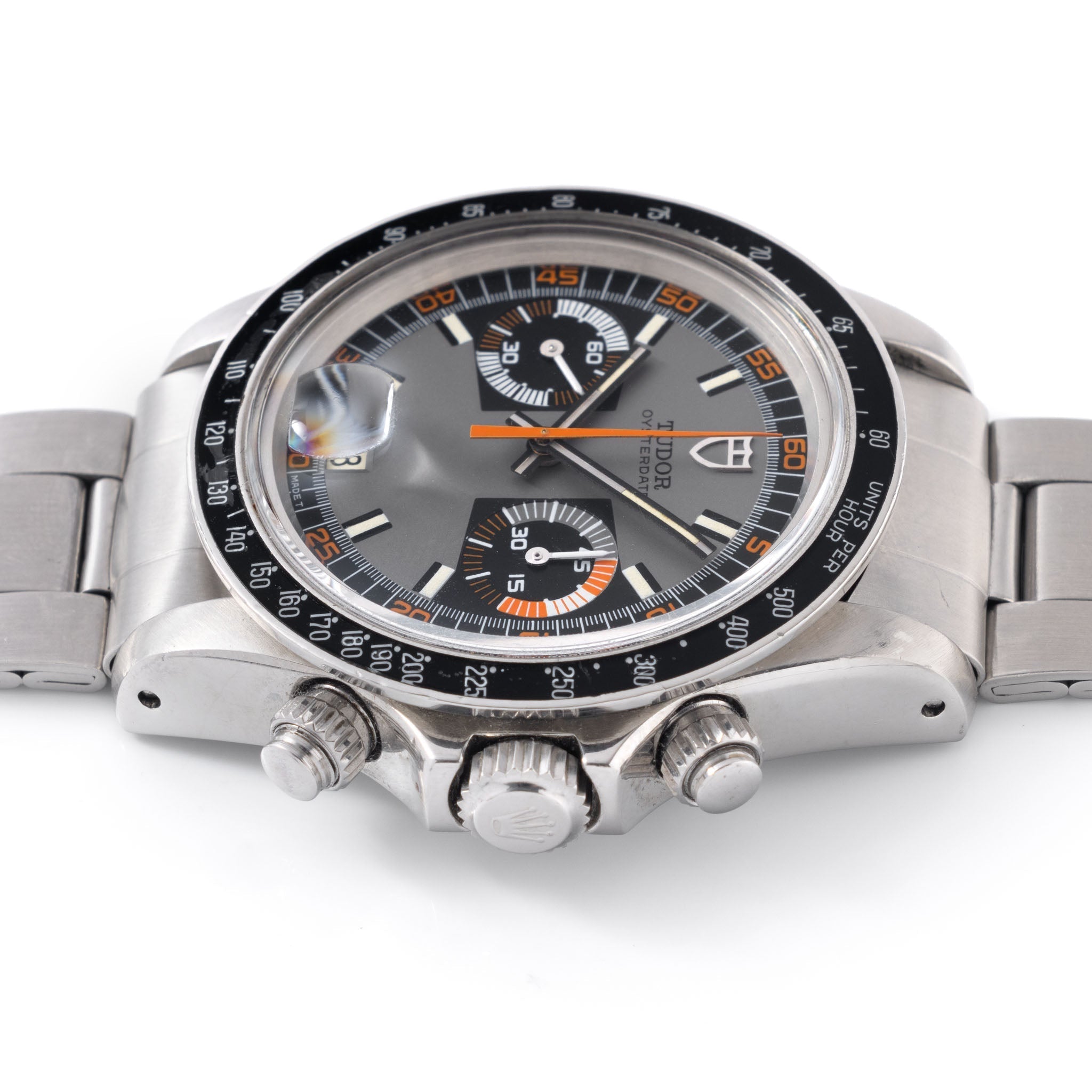 Tudor "Monte Carlo " chronograph grey dial ref 7149 / 0 “mystery engraving “