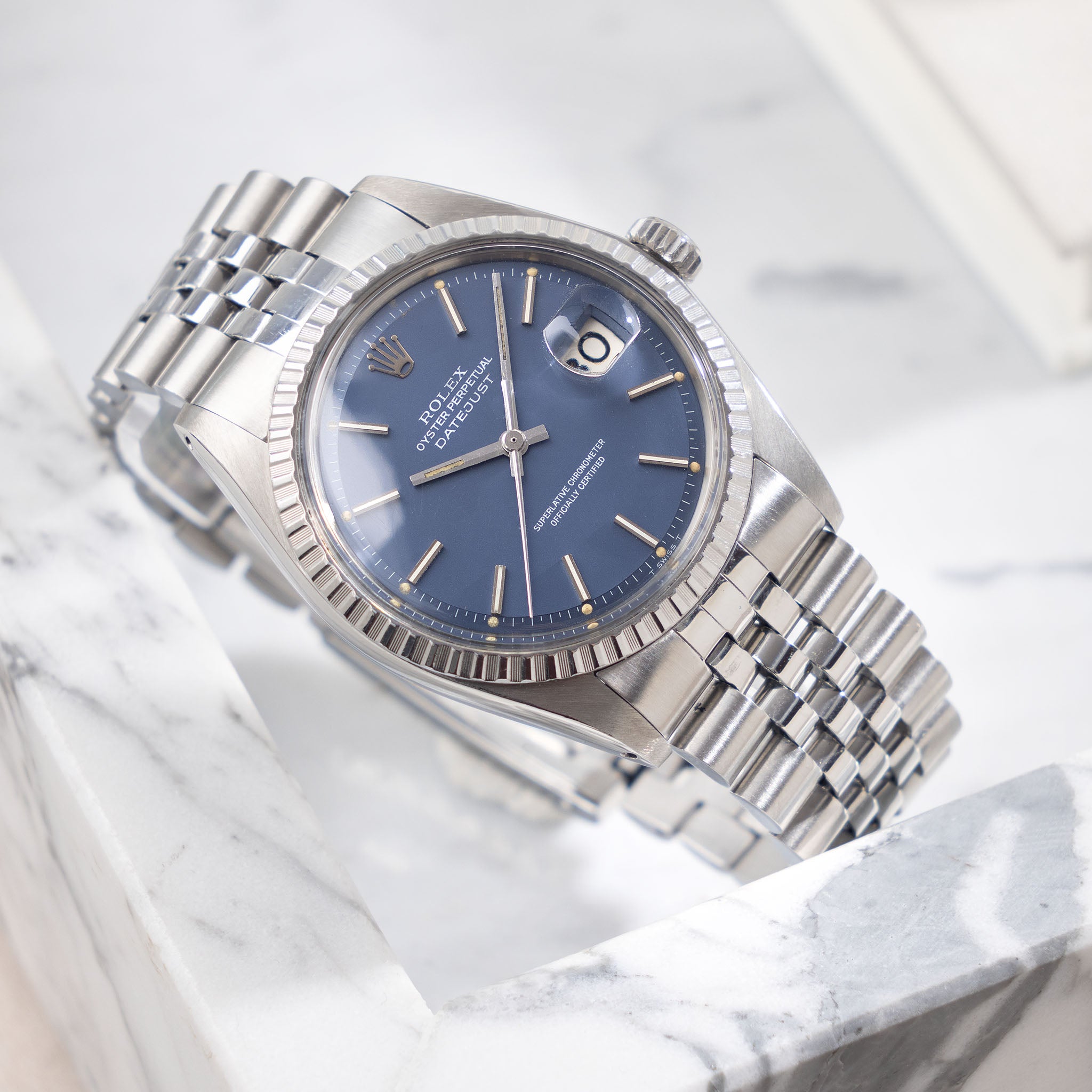 Rolex datejust 1603 hot sale blue dial