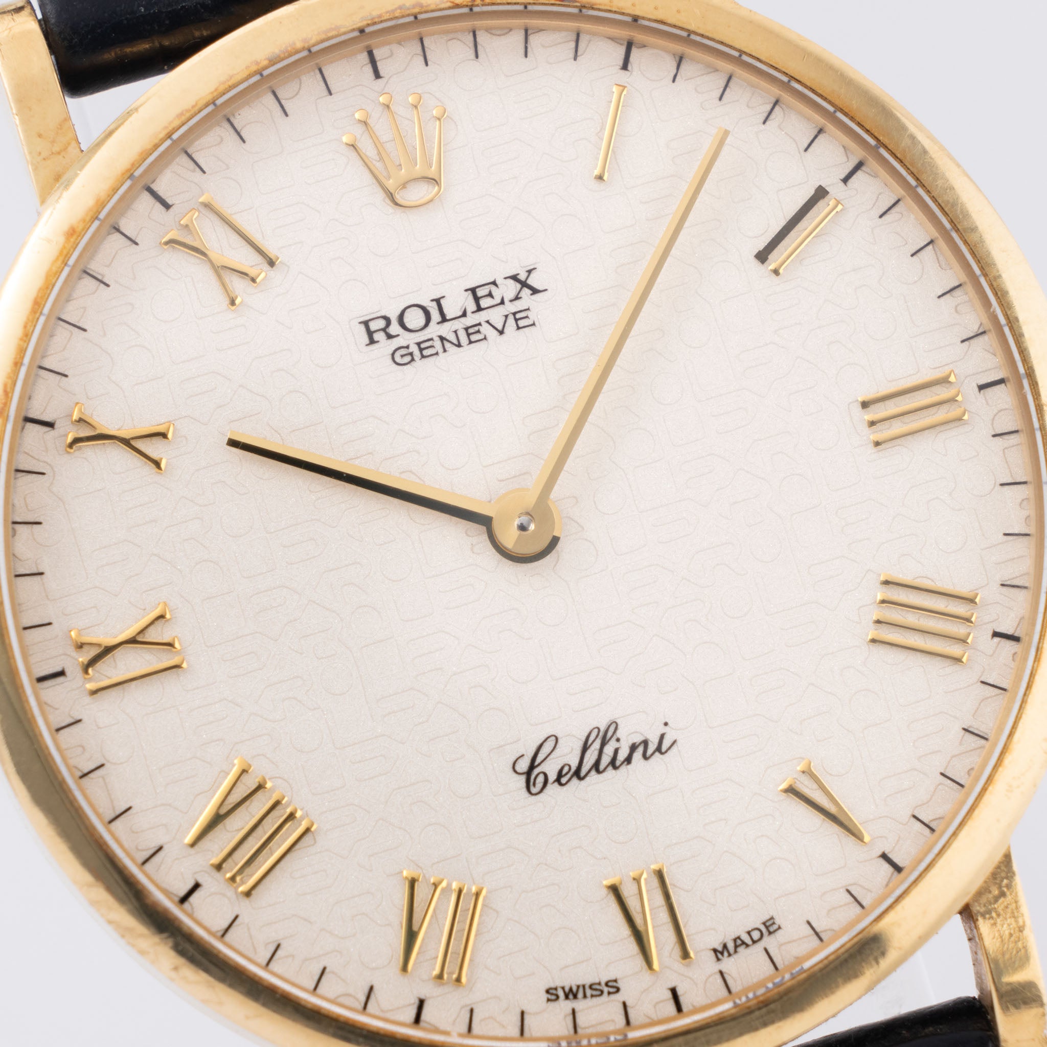 Rolex Cellini white Jubilee Dial Original Box and Papers Ref 5112 in 18 k yellow gold