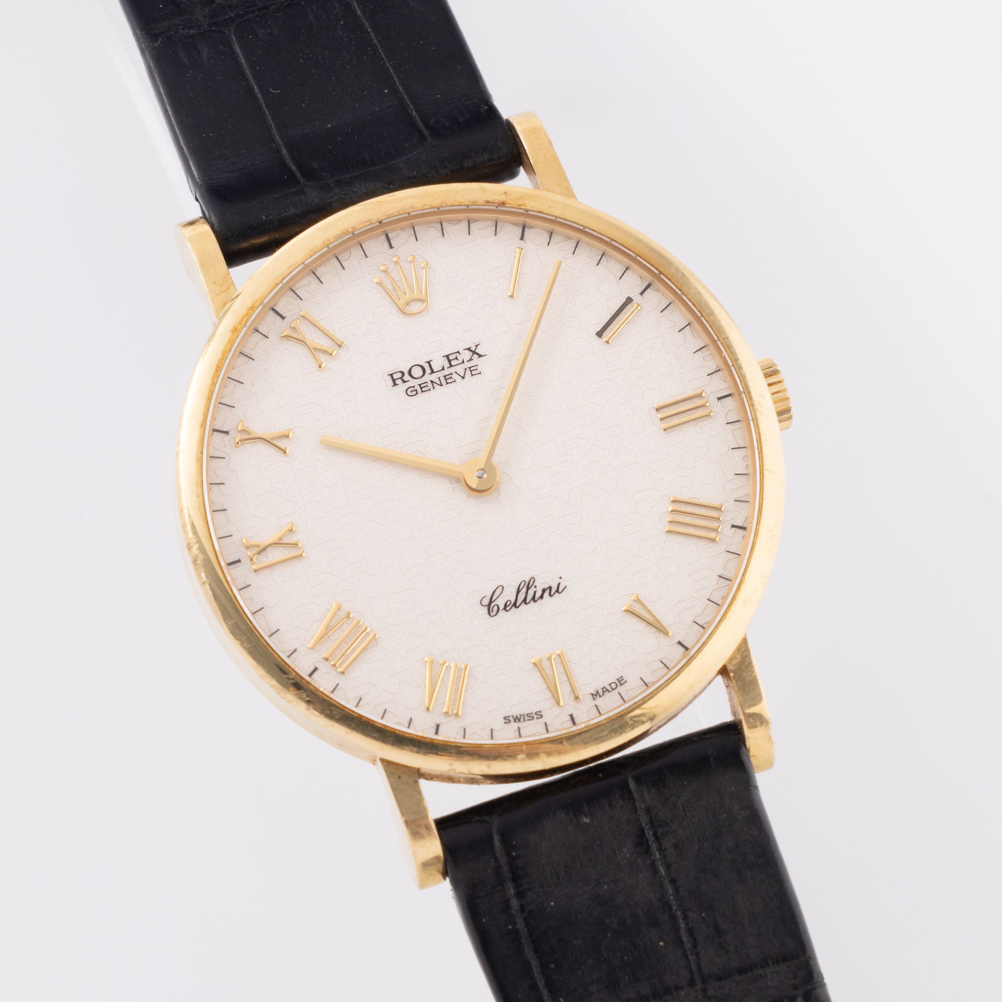 Rolex Cellini white Jubilee Dial Original Box and Papers Ref 5112 in 18 k yellow gold