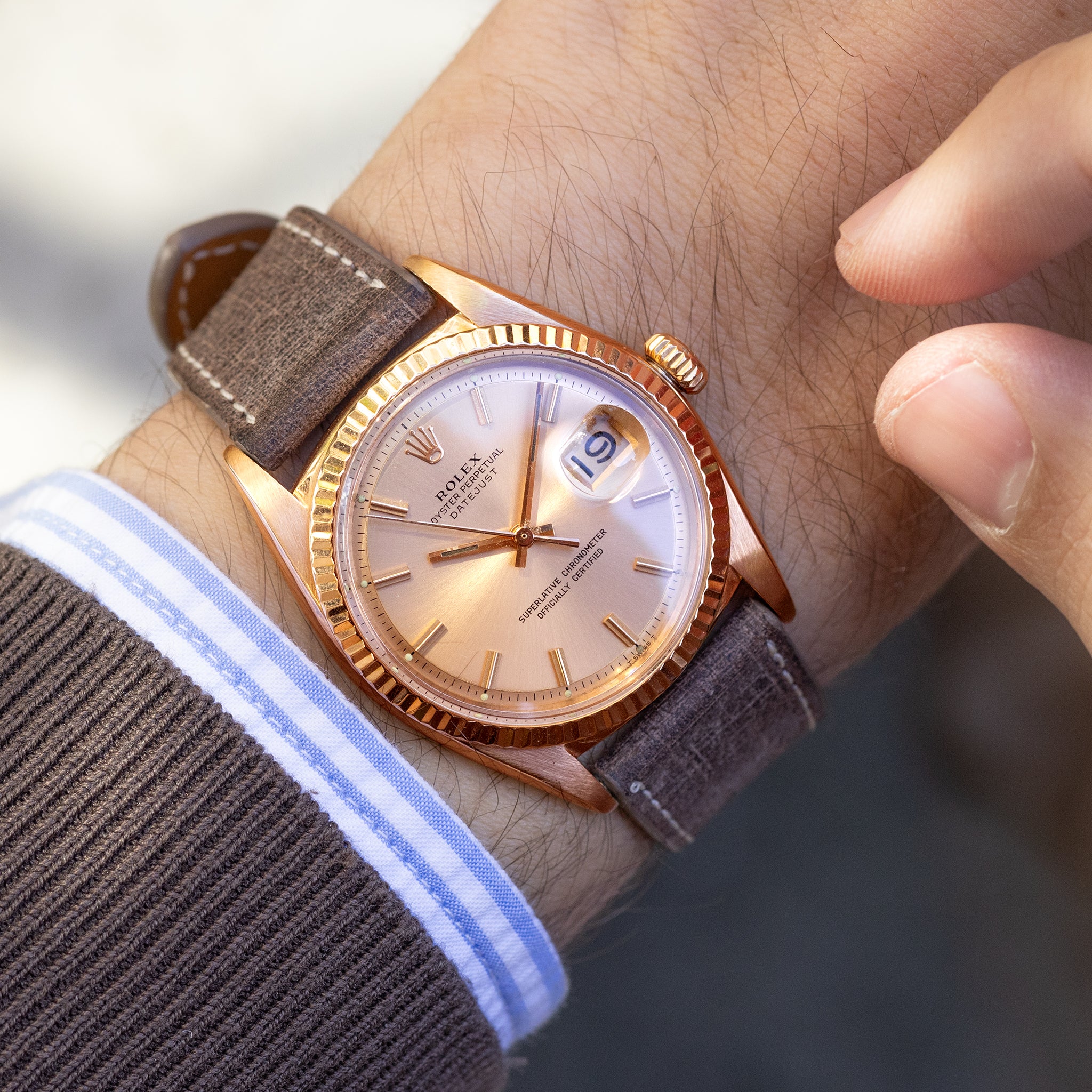 Rolex Datejust in 18k Rose gold ref 1601