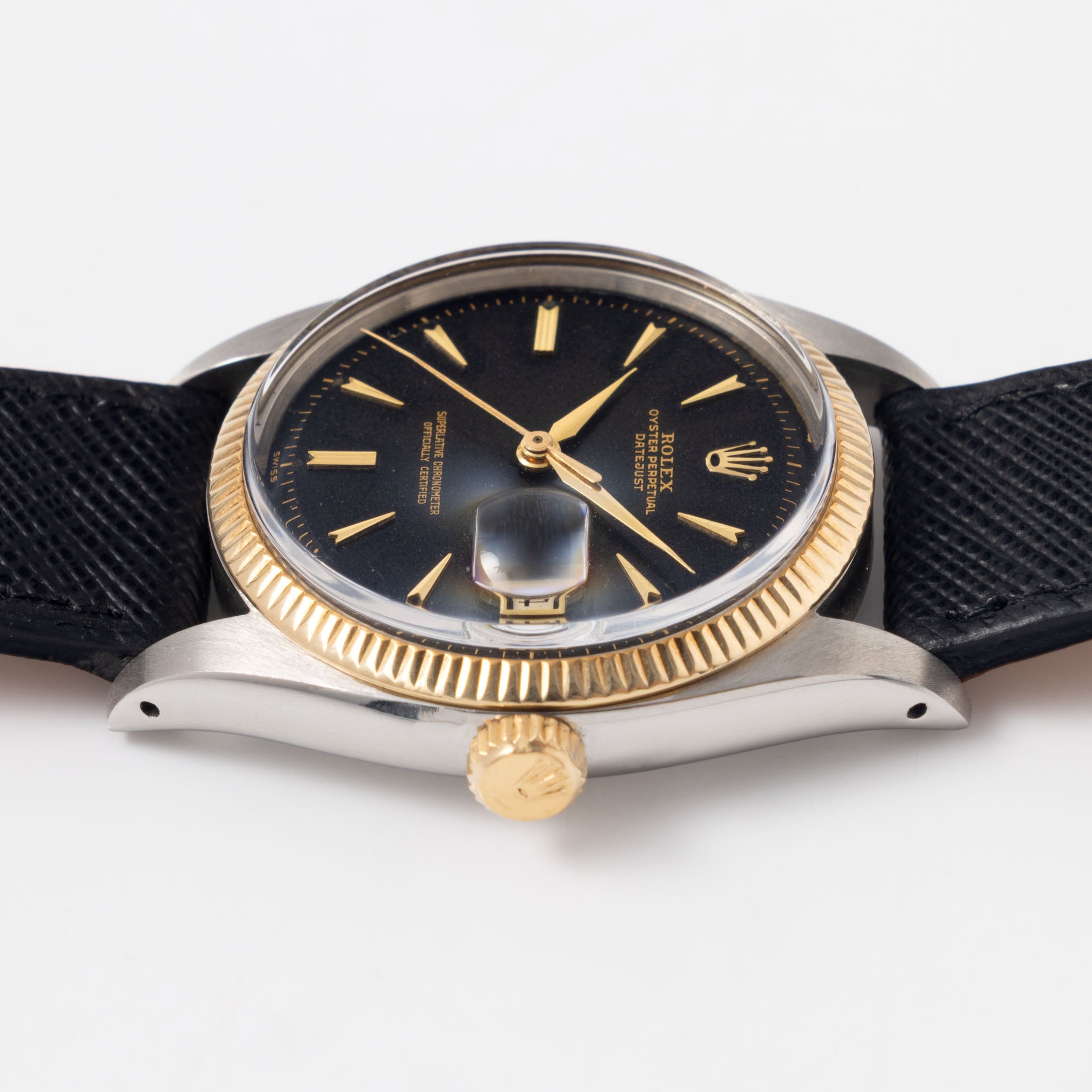 Rolex Datejust Gilt Dial ref 6605 Steel and Gold execution