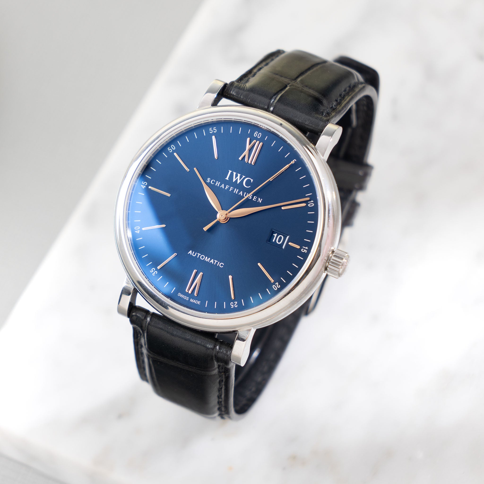 PWA UNI-02 ブルー　M IWC Portofino Blue soleil dial box and paper set