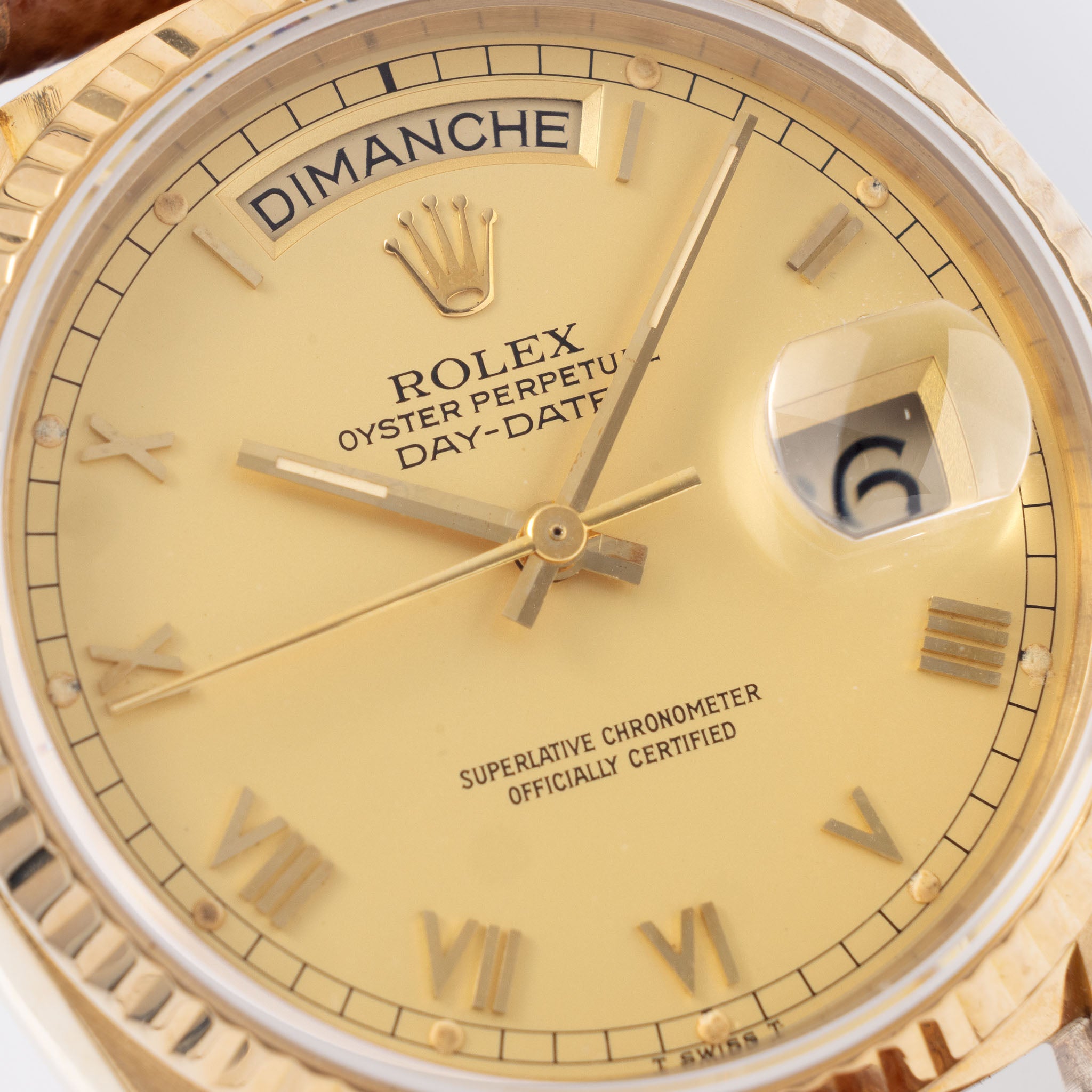 Rolex Day-Date 18038 Matte Champagne dial Roman numerals