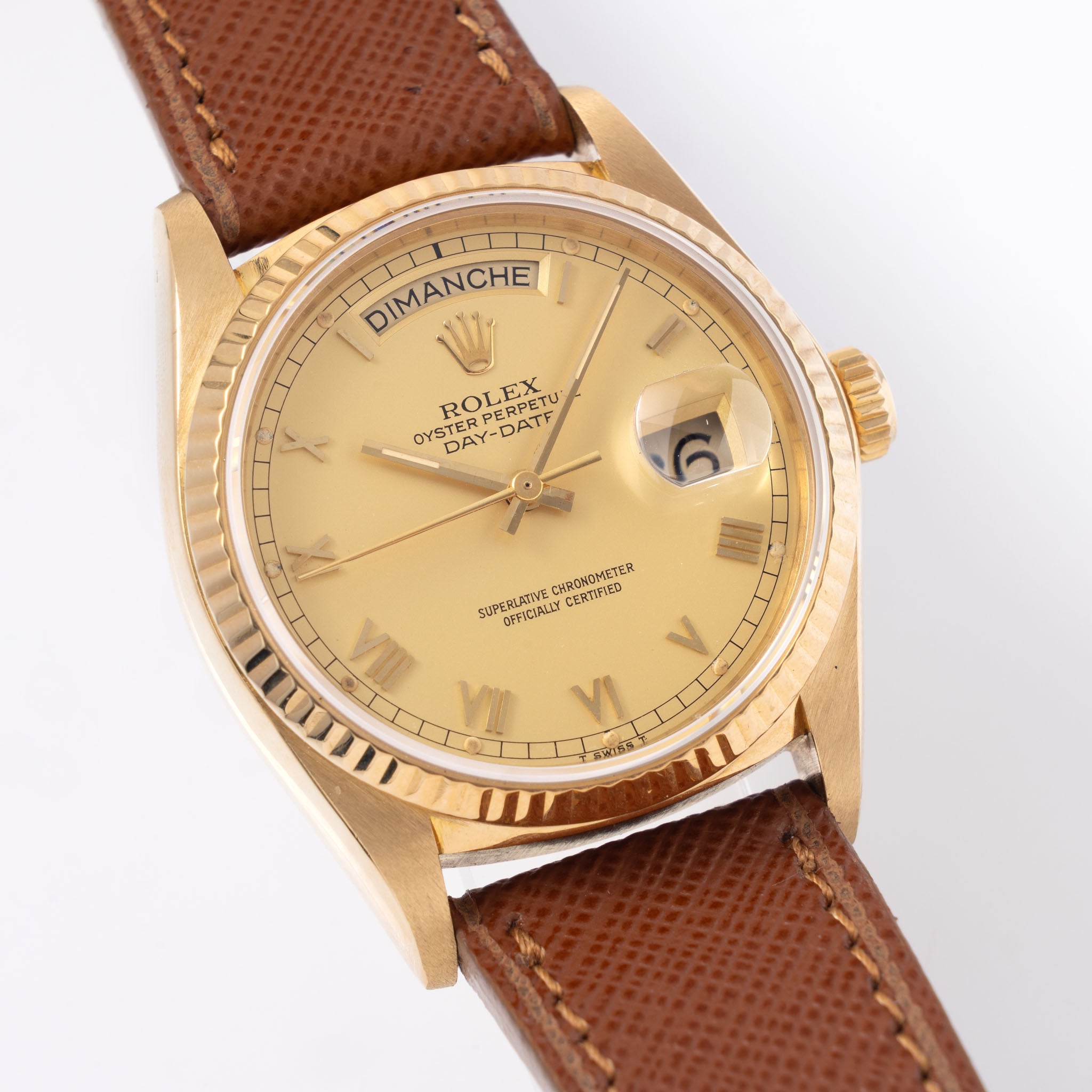 Rolex Day-Date 18038 Matte Champagne dial Roman numerals