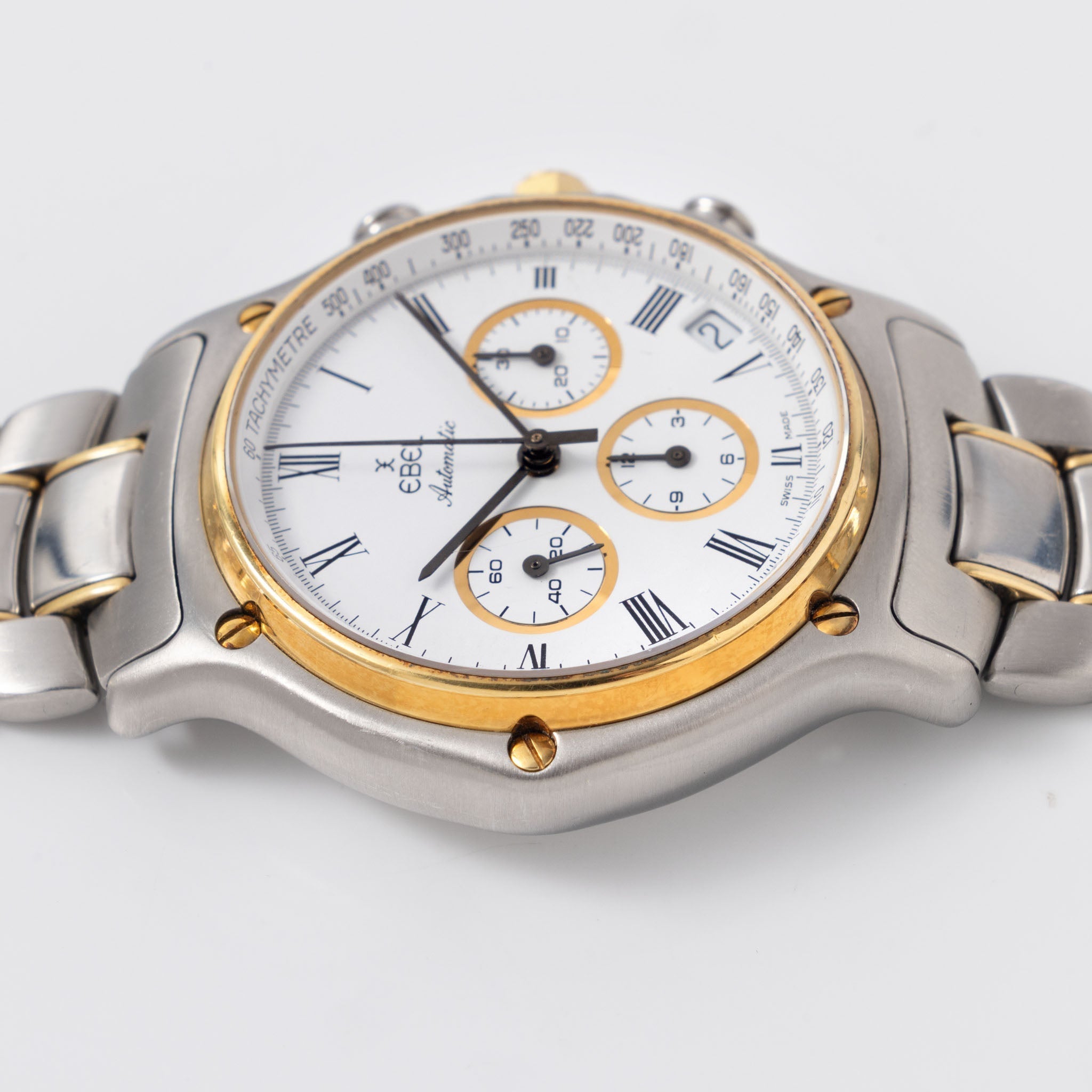 Ebel El Primero 1911 Chronograph White Dial Steel and Gold execution ref 1134901 with Box