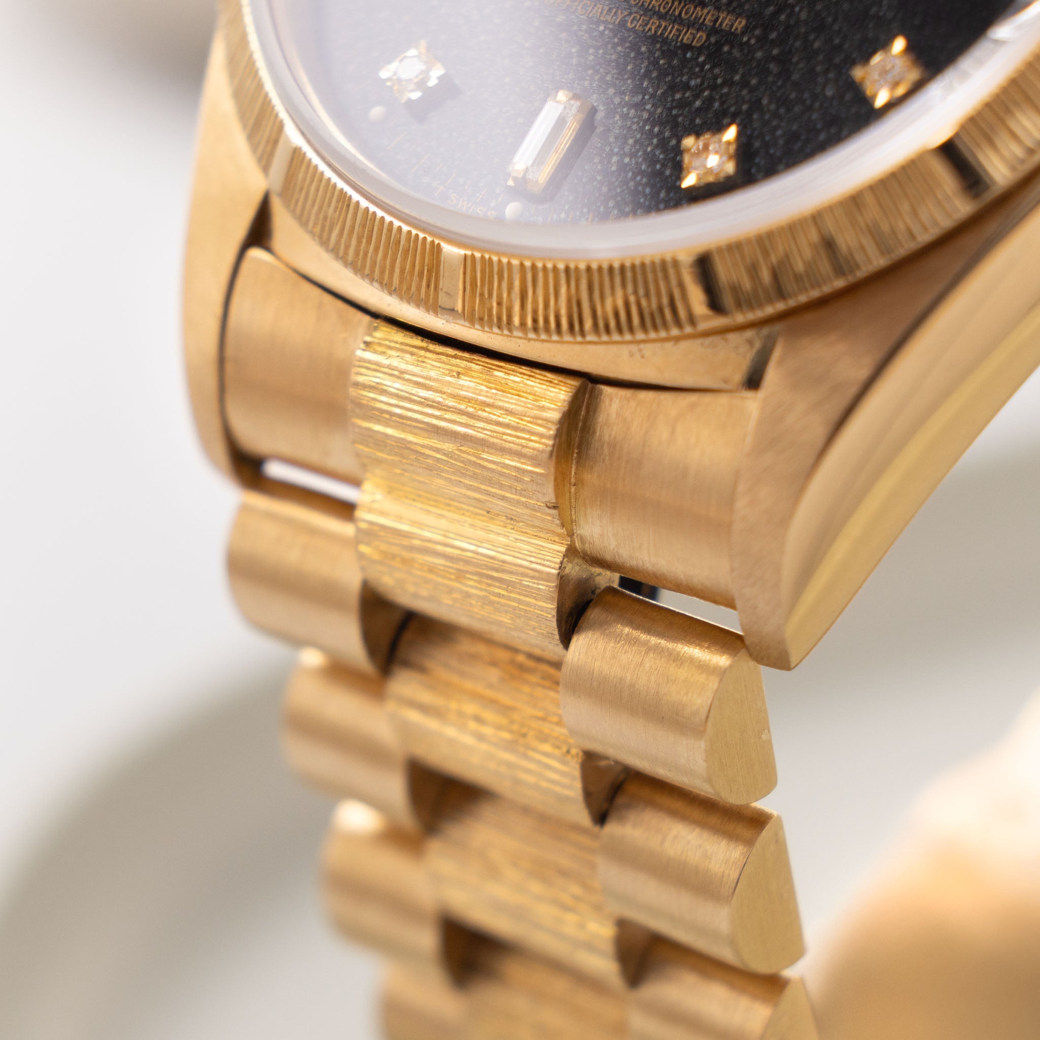 Rolex Day-Date Black Diamond "Stingray Patina" Dial Bark Finish Box and Paper Set Ref. 18078