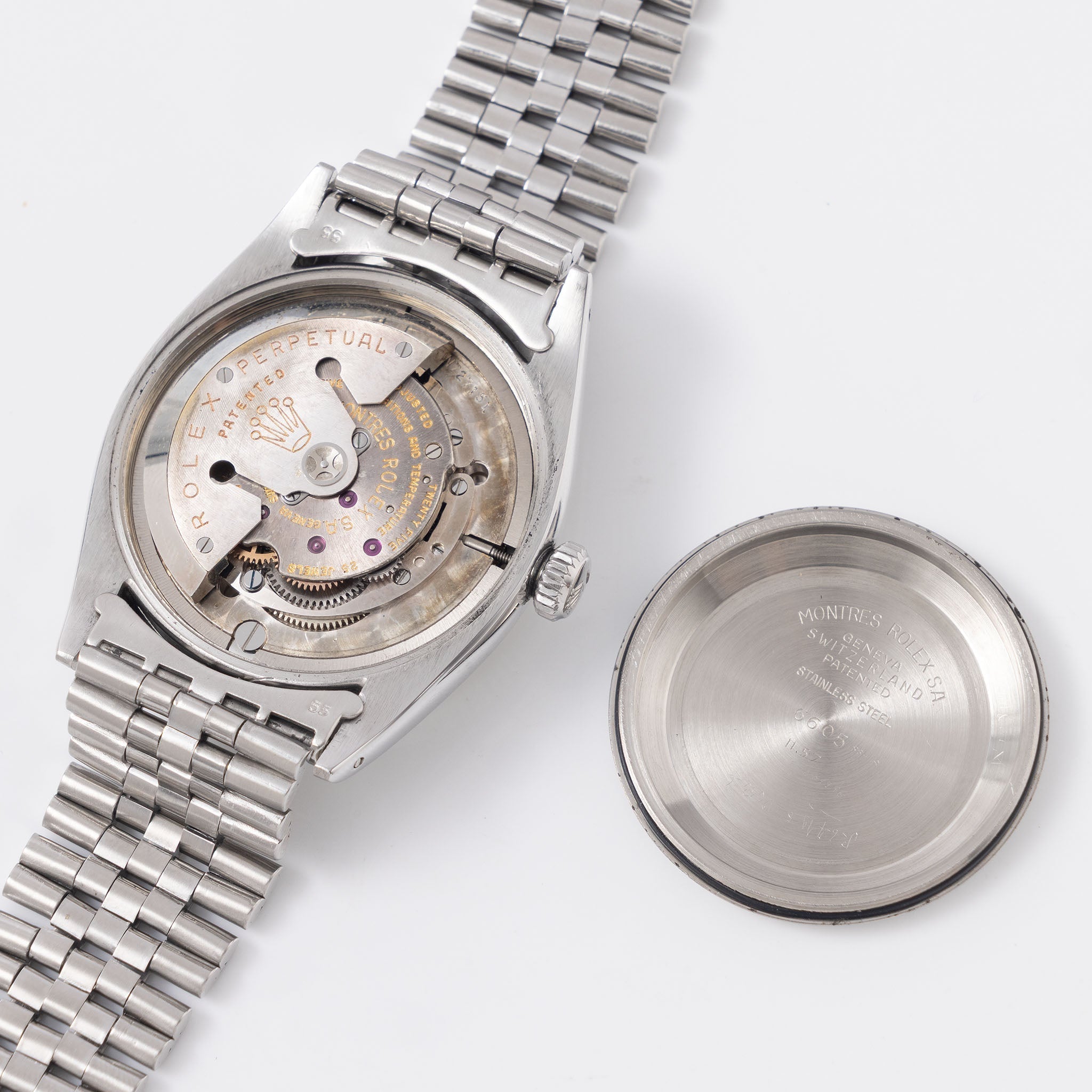 Rolex Datejust 6605 Silver Circular Finish Dial with Roulette Date