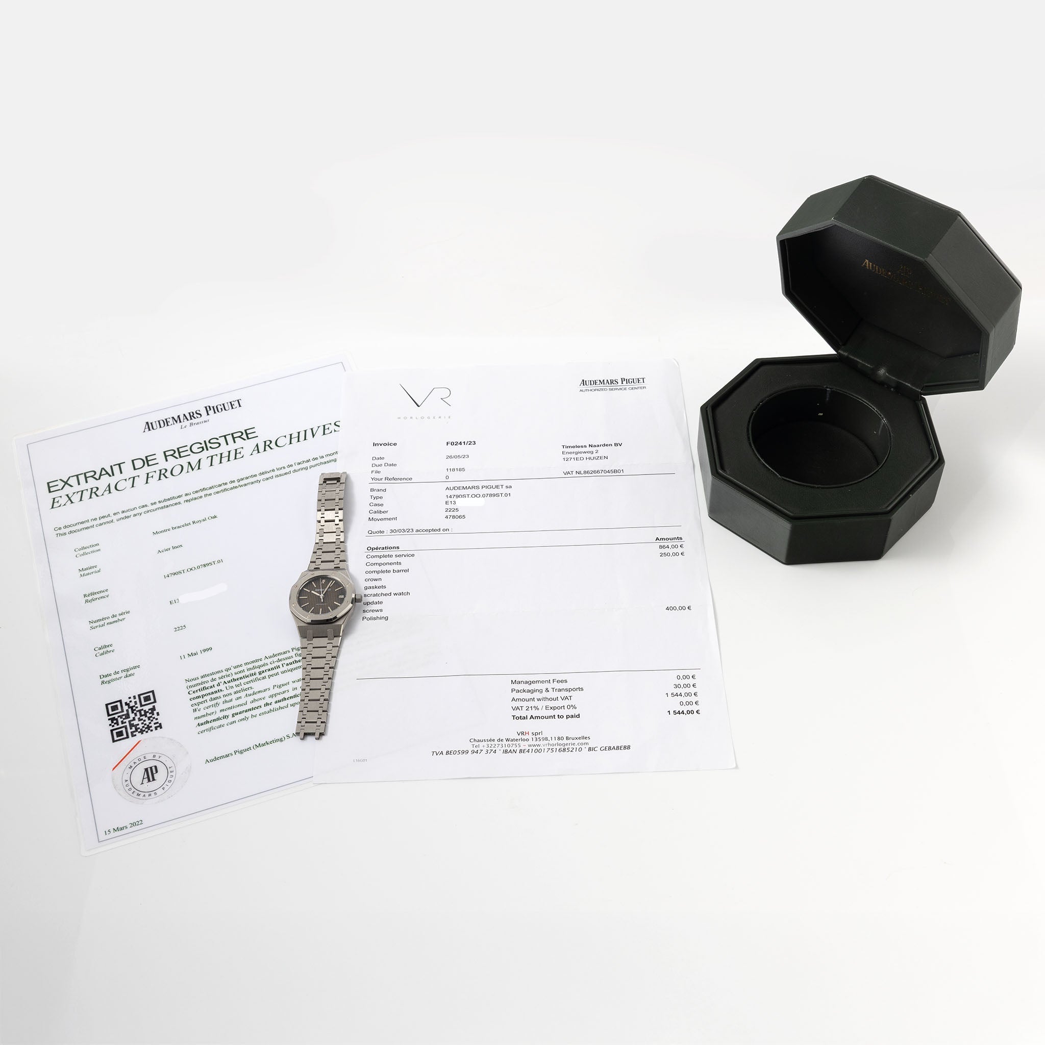 Audemars Piguet Royal-Oak 14790ST Tropical MK2 Dial with Box Extract of Archives and Service Papers