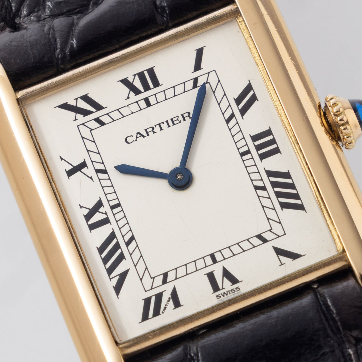 Cartier Tank Louis ultra thin cream dial ref 96019 in 18 k yellow gold