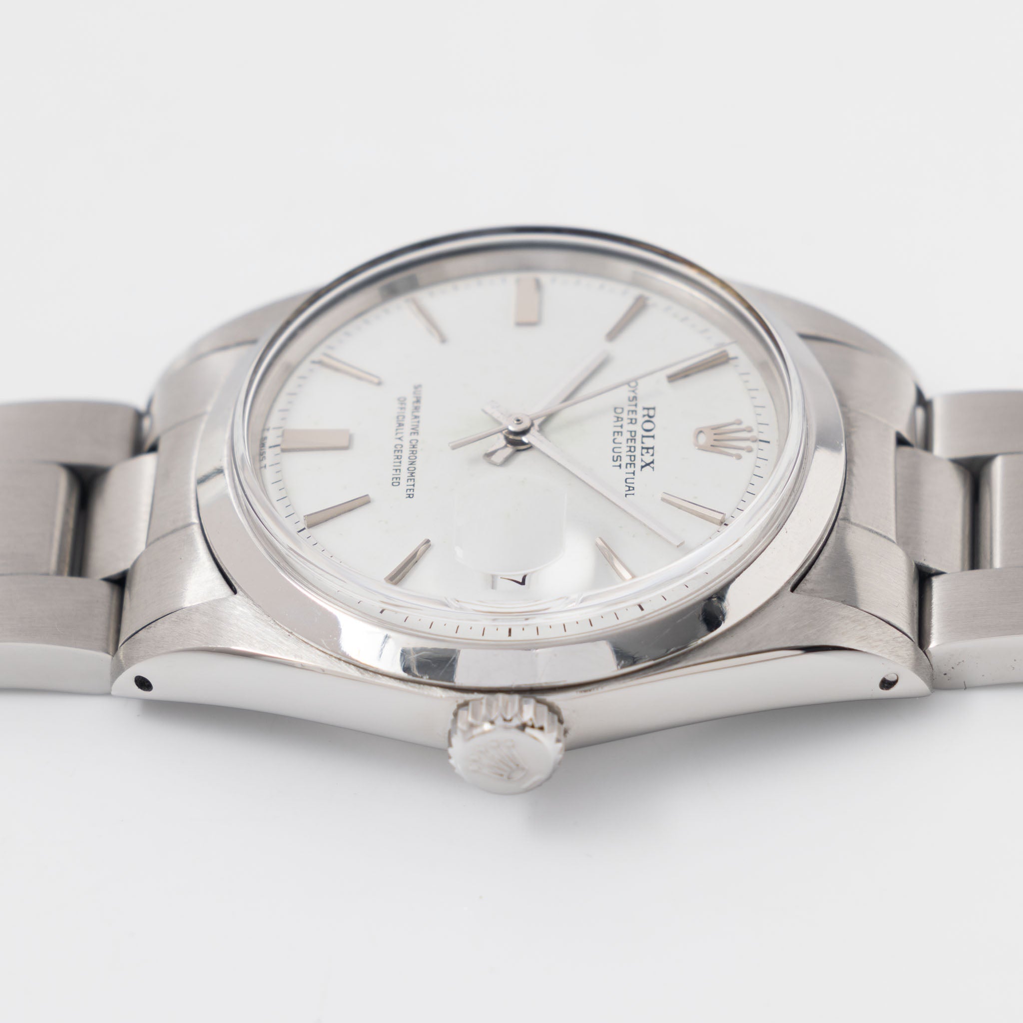 Rolex Datejust white “doorstop “ white no lume dial ref 1600