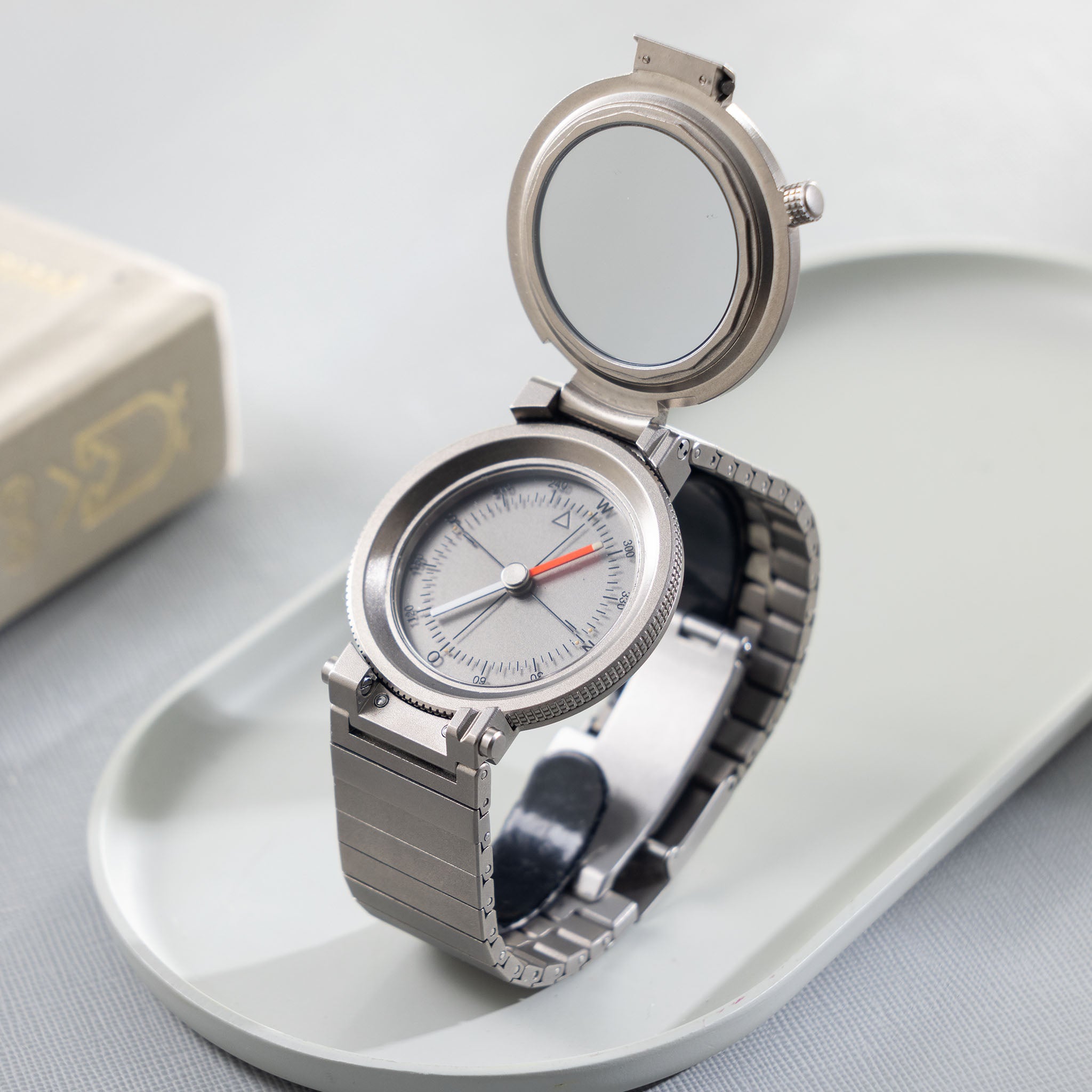 IWC/Porsche design compass watch in titanium ref 3511 with certificate of Authenticity paper and IWC service invoice