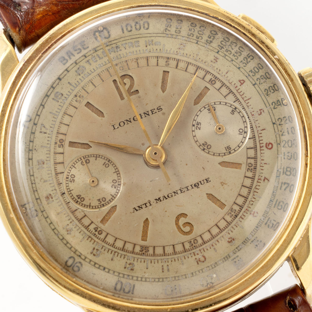 Longines 13ZN Chronograph Sandwich Dial in 18k Yellow Gold