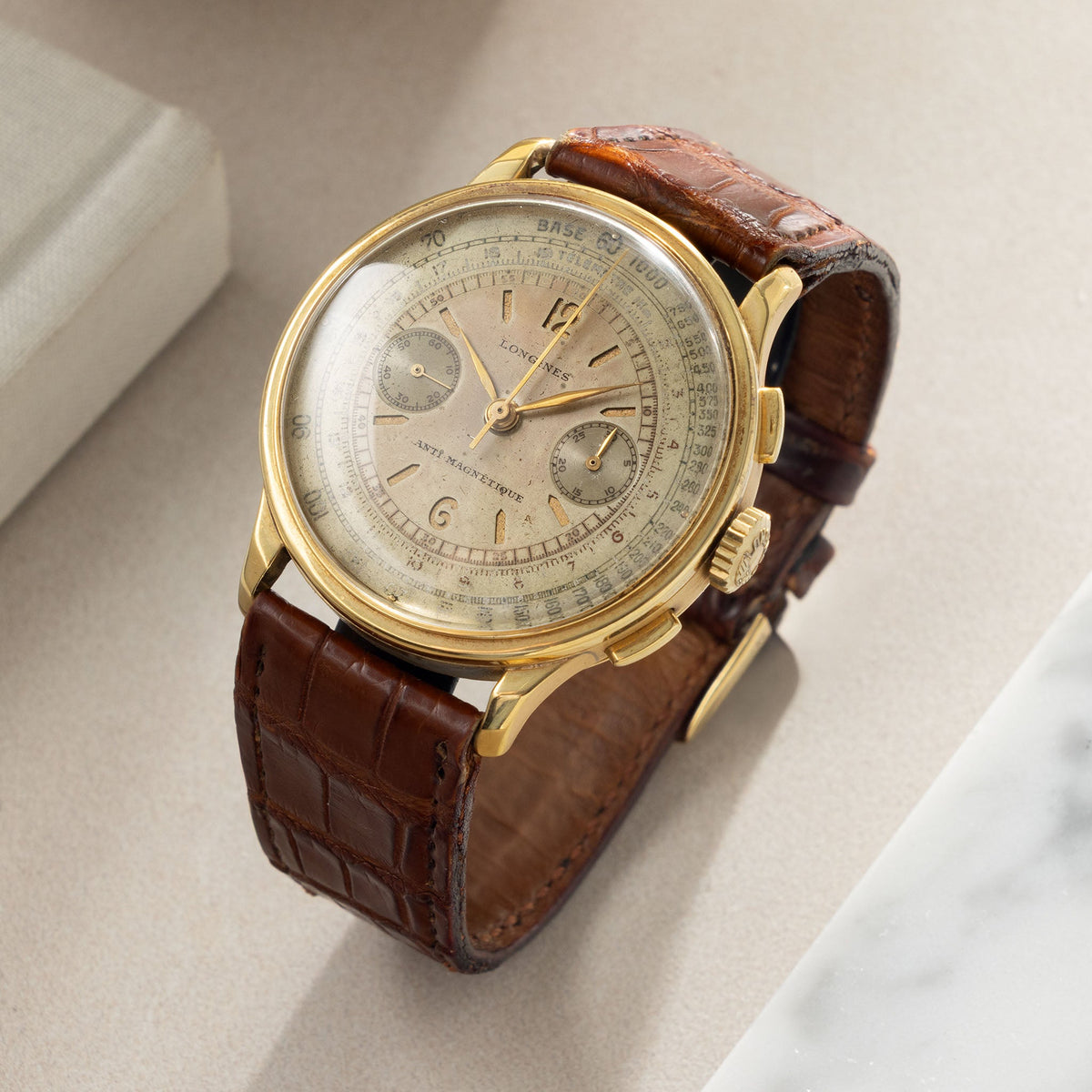 Longines 13ZN Chronograph Sandwich Dial in 18k Yellow Gold