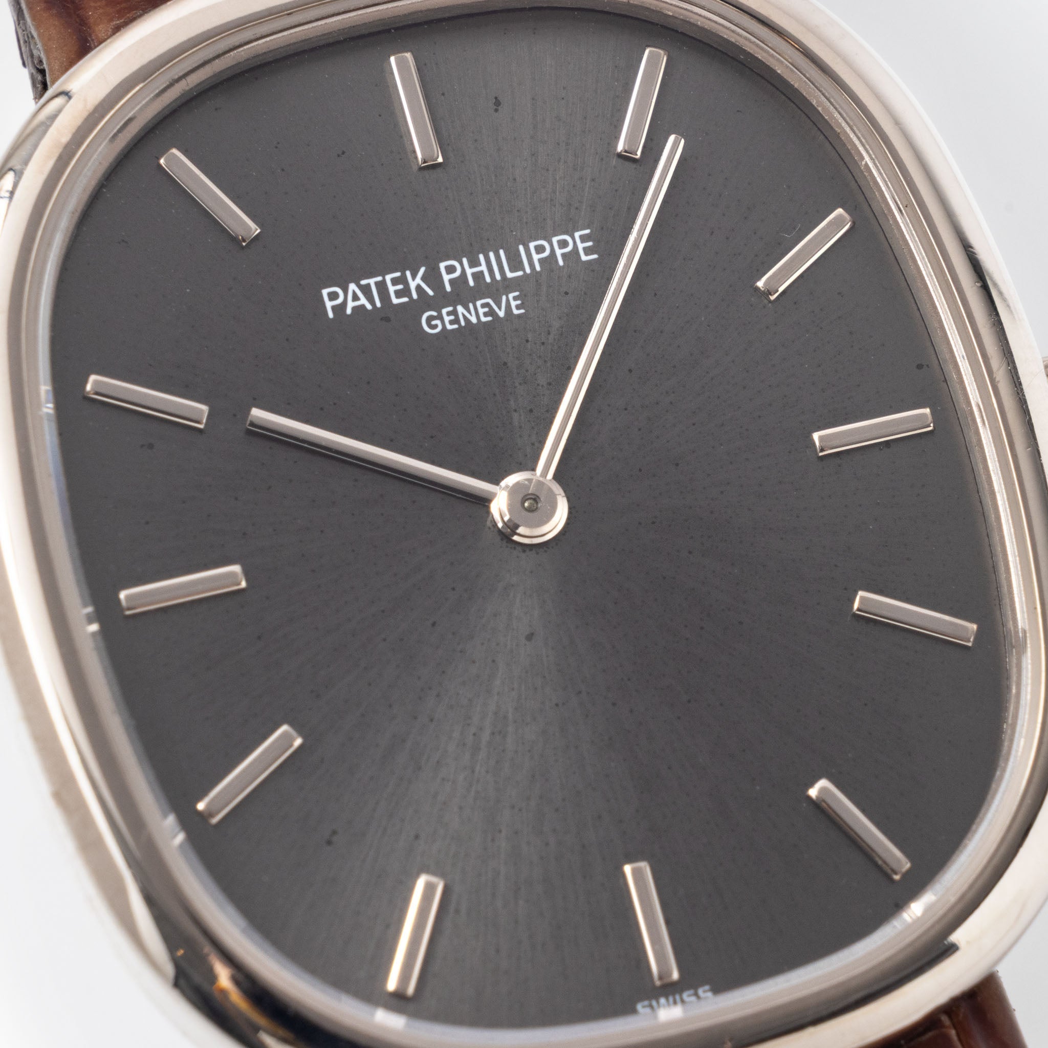 Patek Philippe Ellipse 3738G Grey Soleil Dial Jumbo Automatic in 18k White Gold