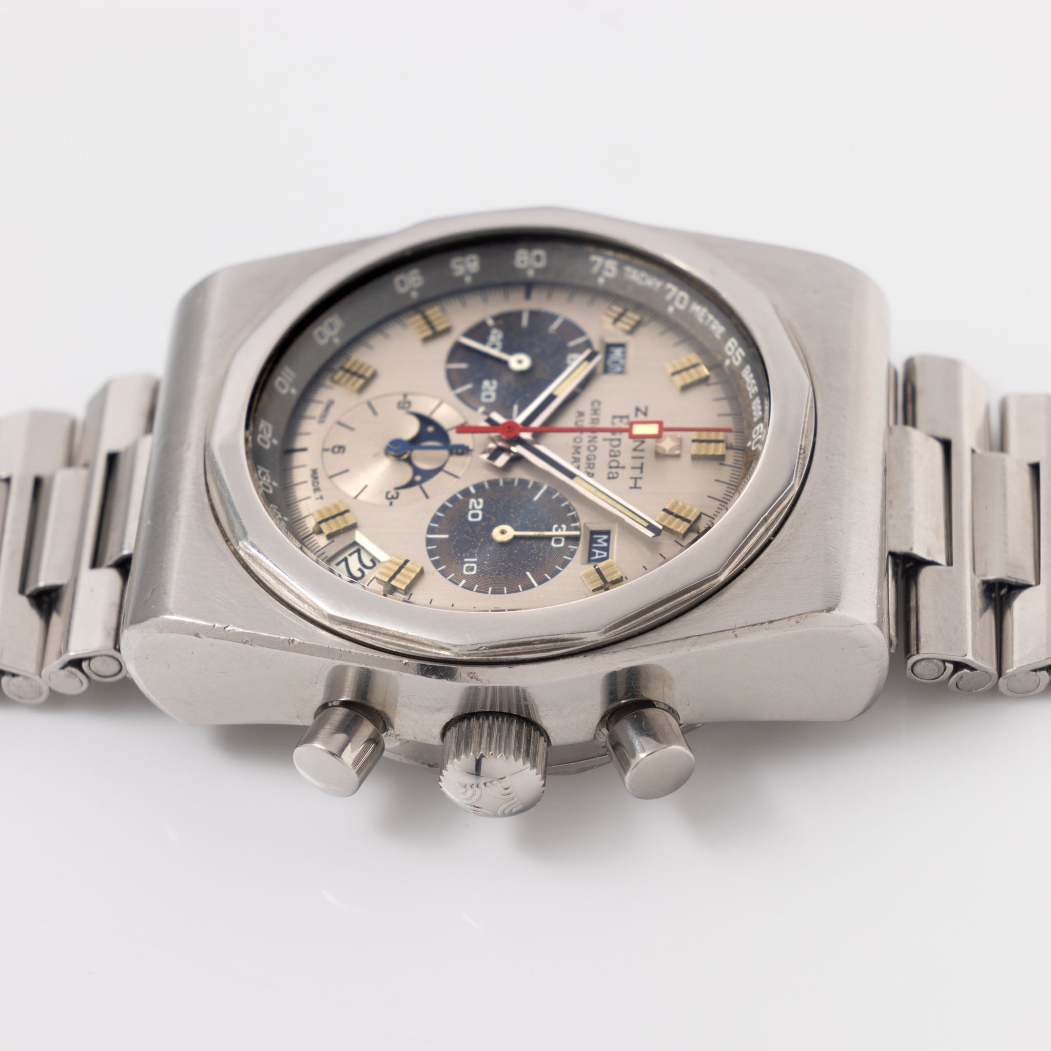 Zenith Espada silver dial Day-Date Chronograph ref 01.0040.418