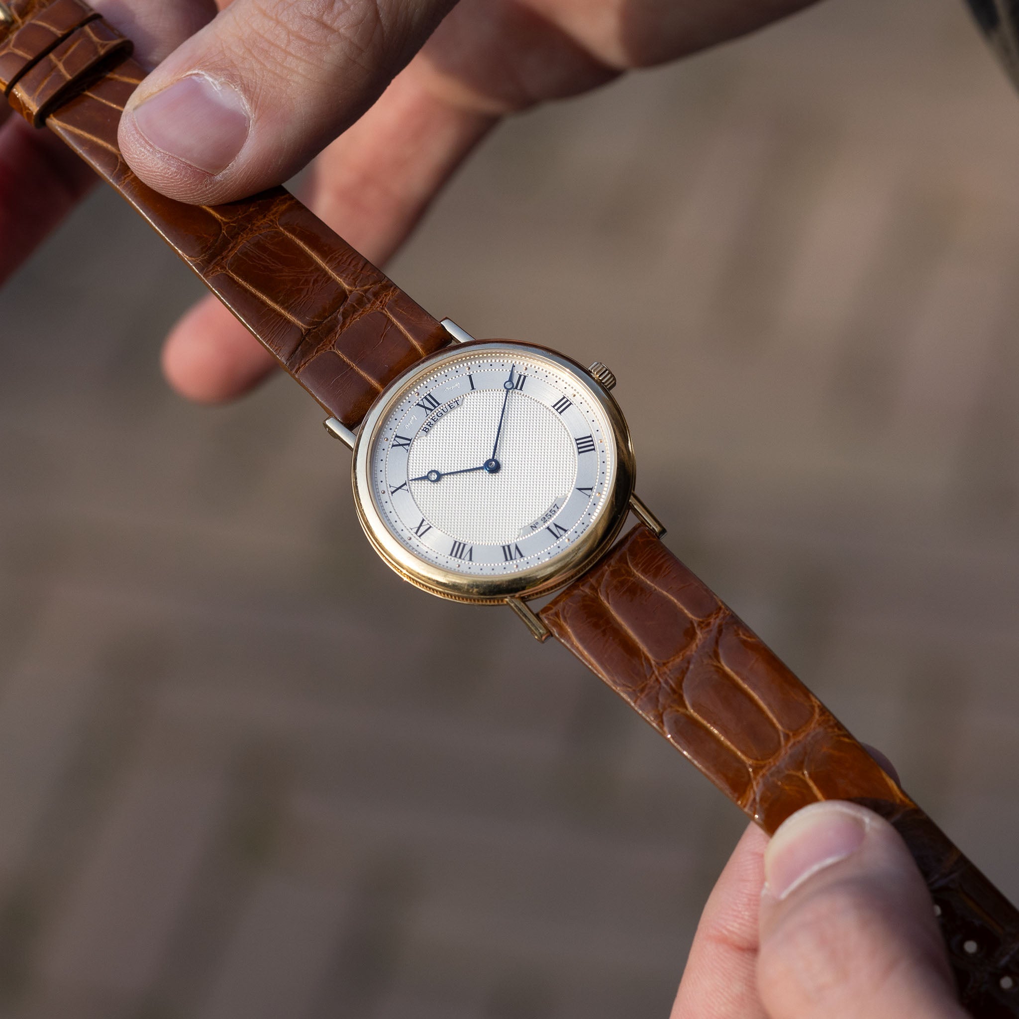 Breguet Ultra thin Classique Dress watch Guilloche dial ref 5130 in 18 k yellow gold