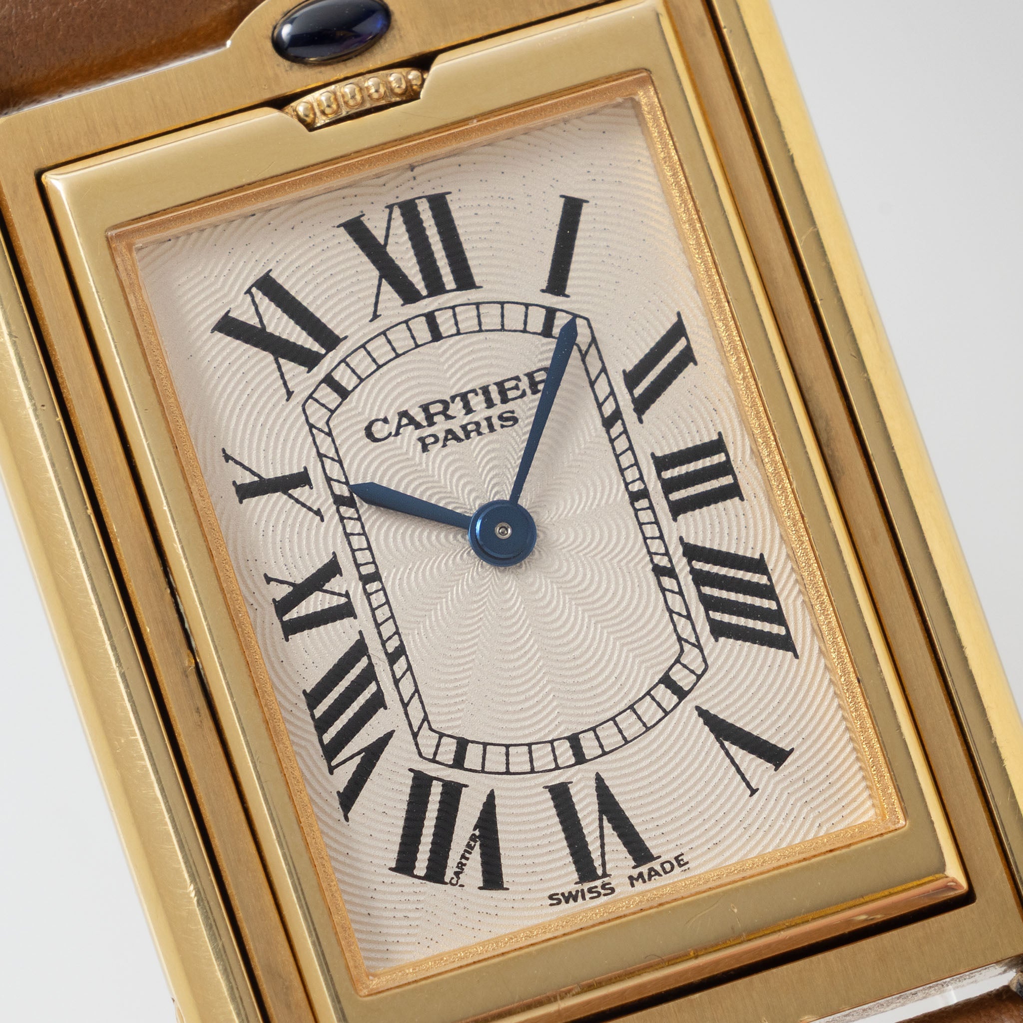 Cartier Basculante 2391 Guilloché Dial in 18k Yellow Gold Millennium Limited Edition