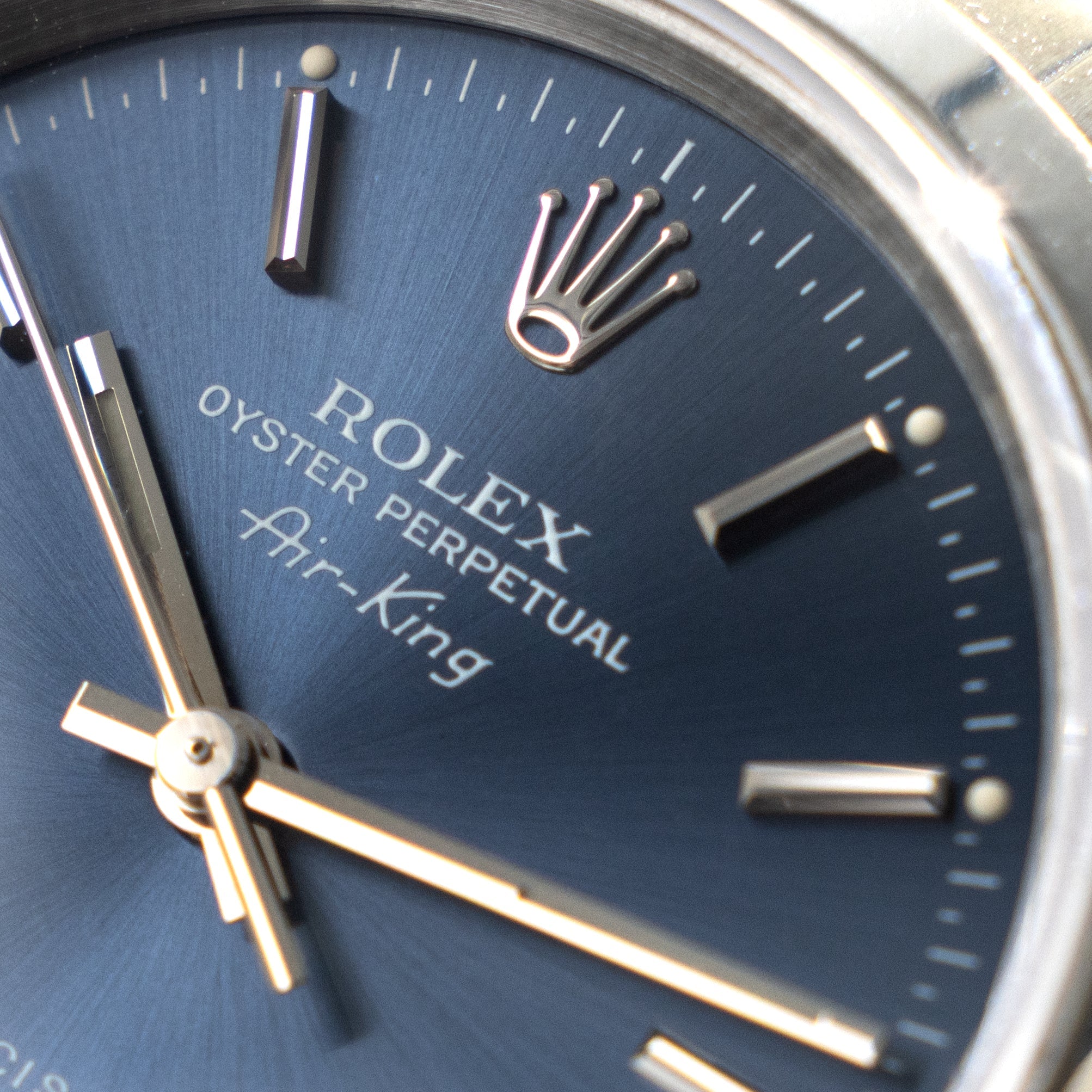 Rolex Air-King 14000 Blue Soleil Finish Dial with Original Punched Papers