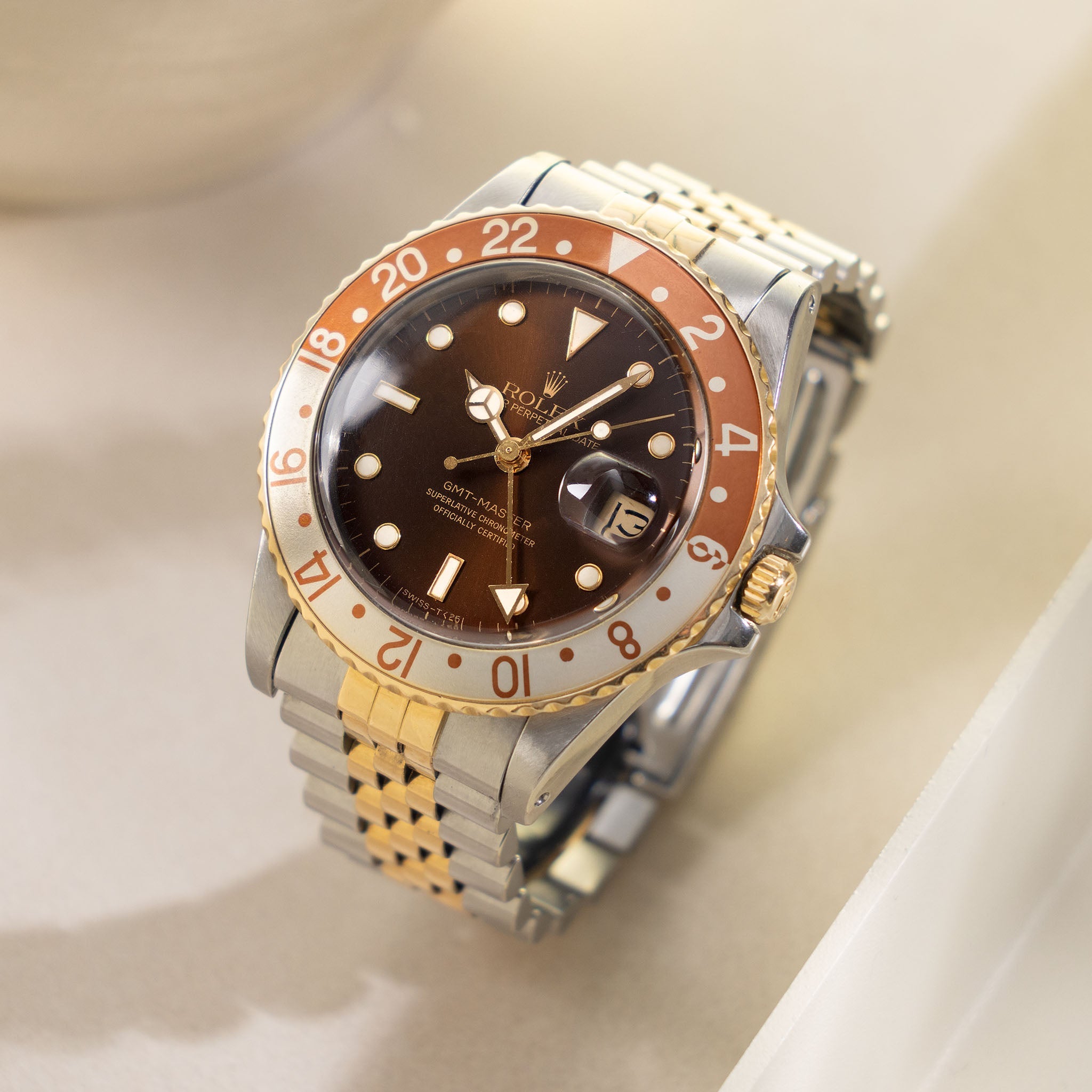 Rolex GMT-Master 16753 Root Beer Brown Soleil Dial with Original Box and Papers