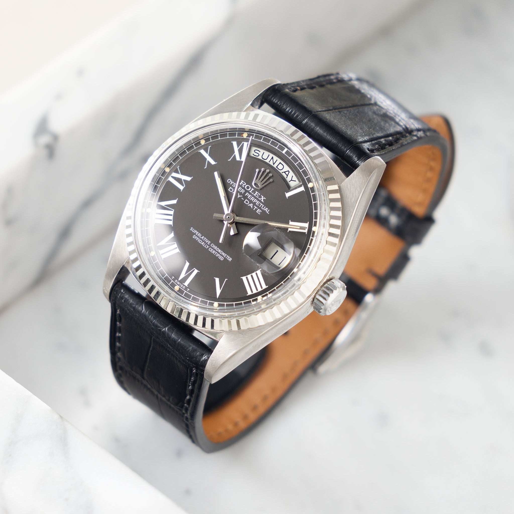 Rolex Day-Date 1803/9 Dark Grey Buckley Dial with Papers and Invoice