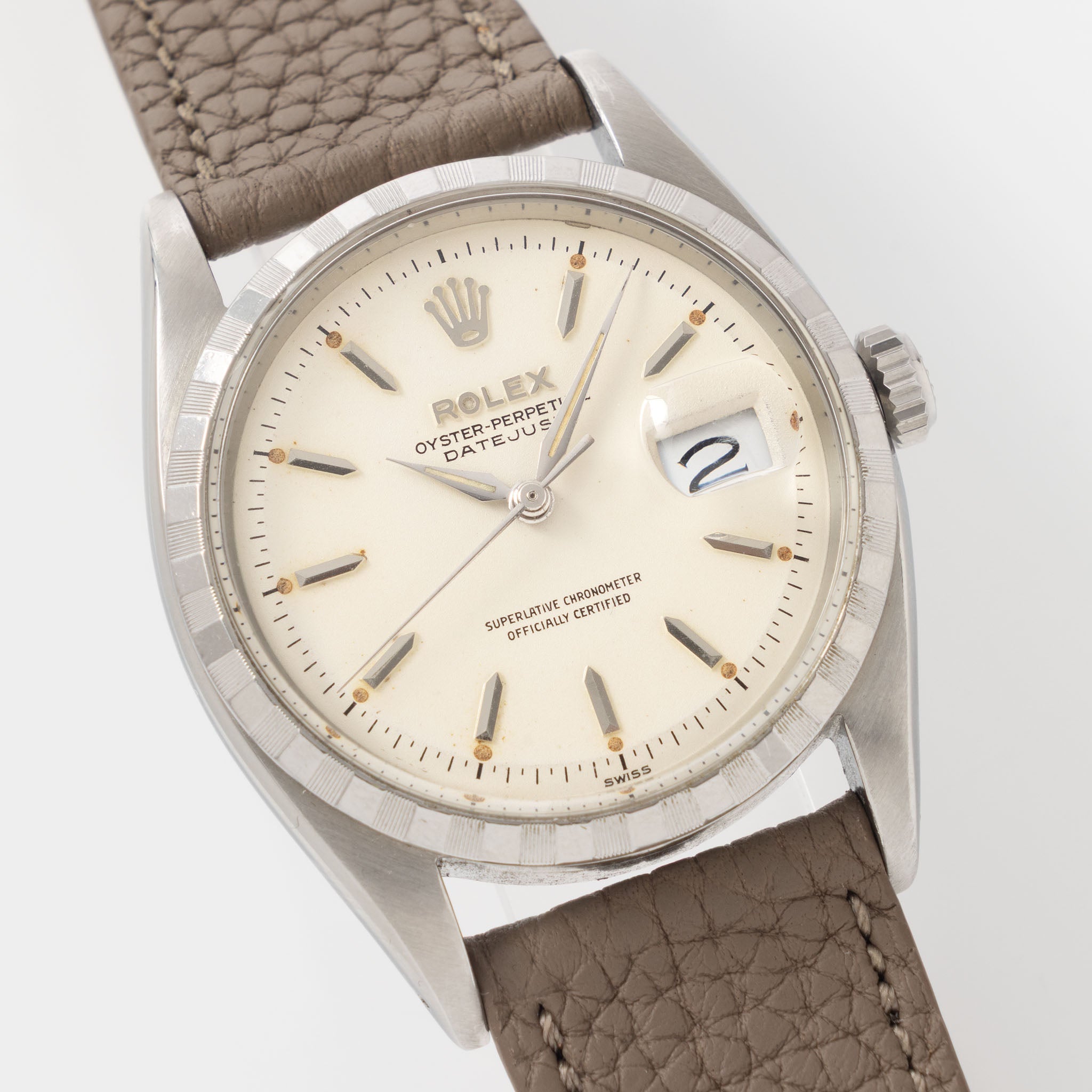 Rolex Datejust Swiss only Cream Dial ref 6605