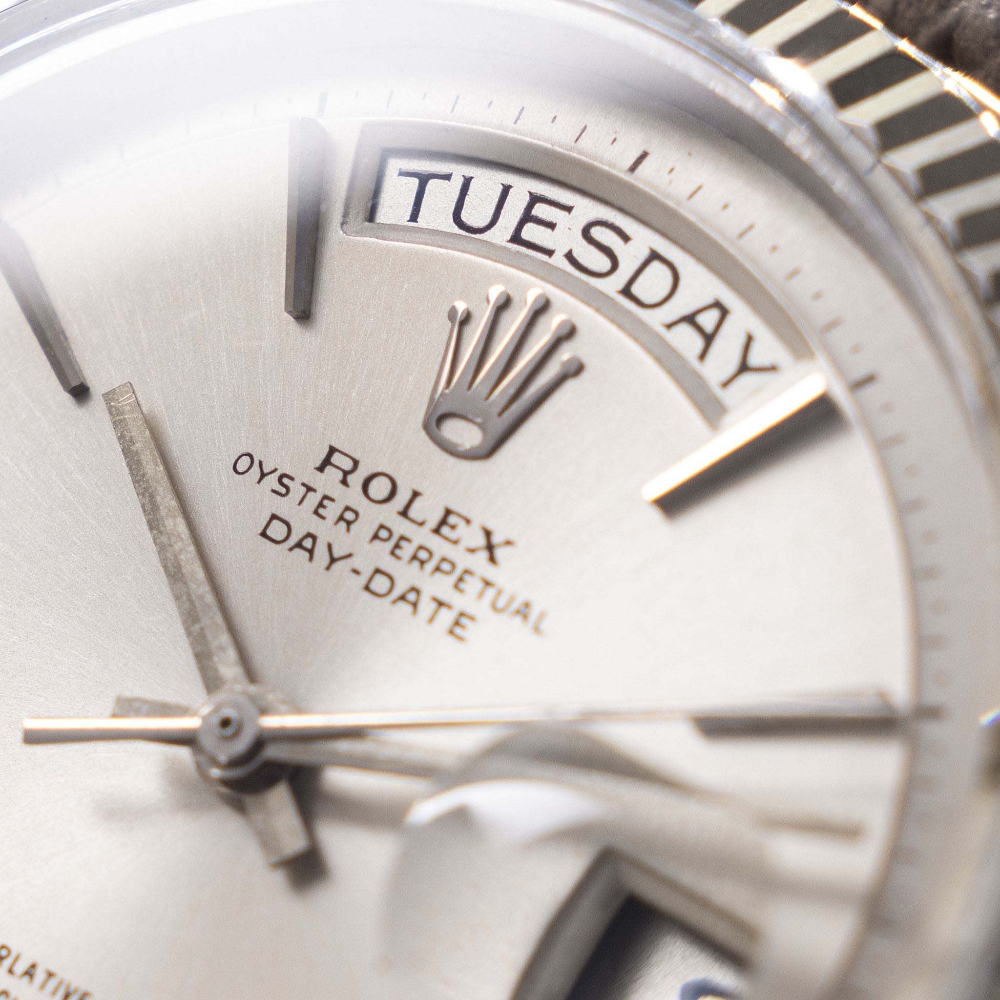 Rolex Day-Date 1803/9 Silver No-lume Doorstop Dial in 18k White Gold