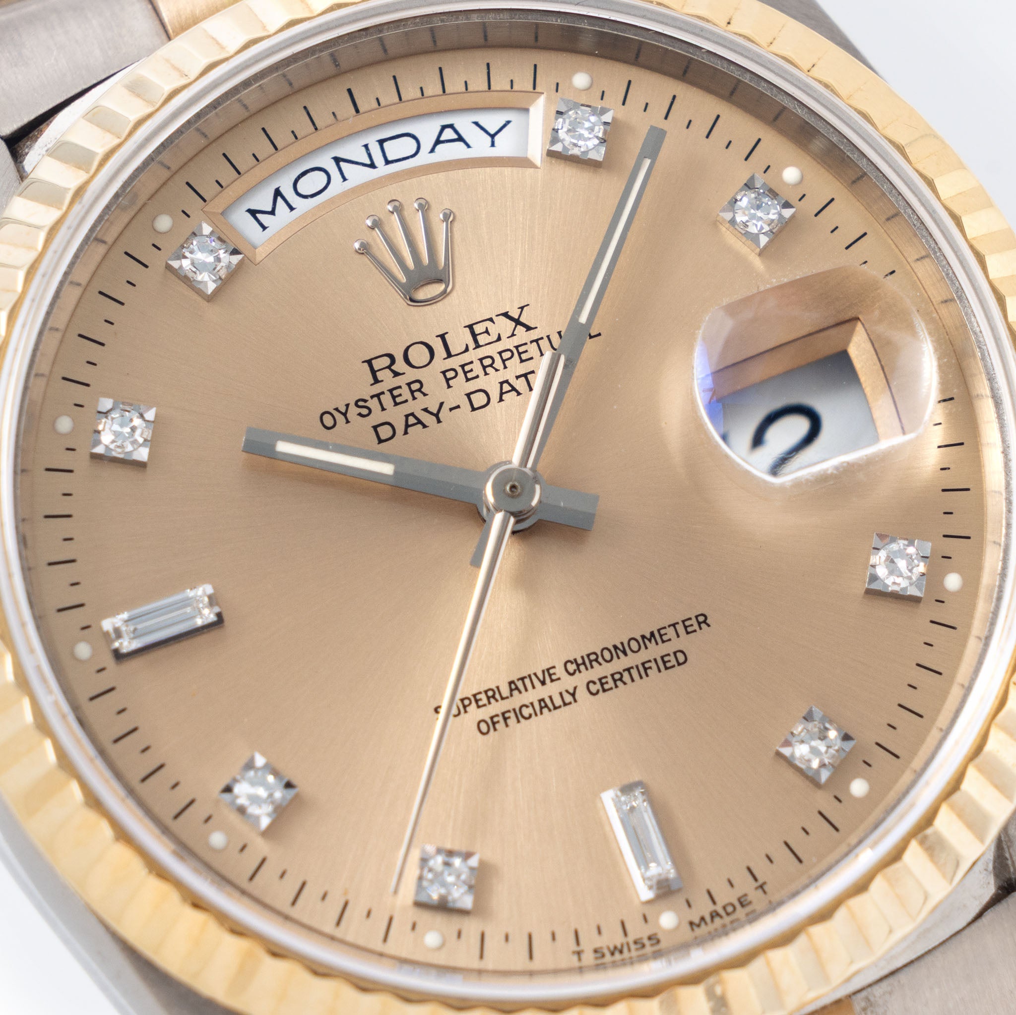 Rolex Day-date Tridor Peach Diamond Marker Dial with Original Guarantee Paper ref 18239B