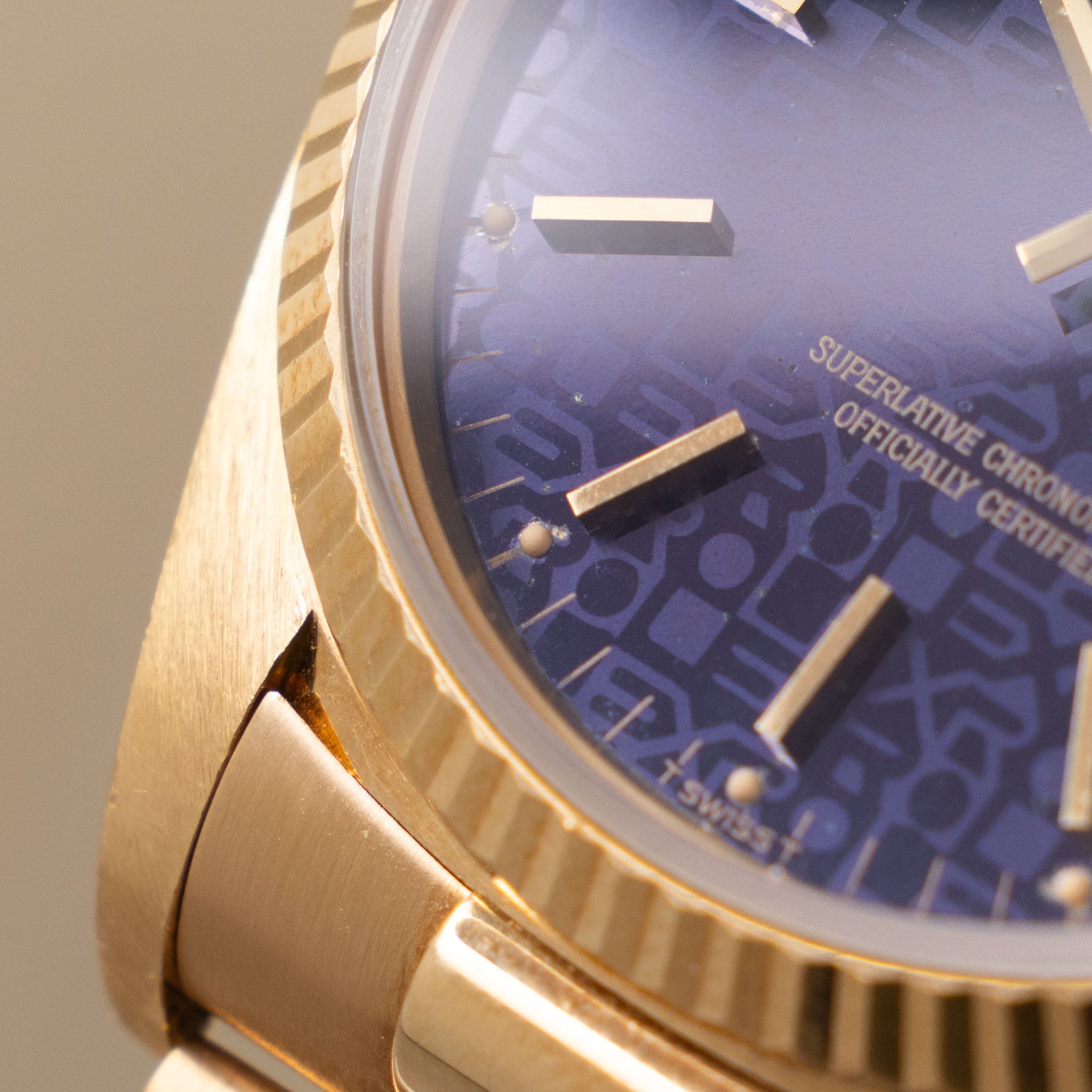 Rolex Day-Date 18038 Purple Jubilee Dial Box and Papers French Hallmarks