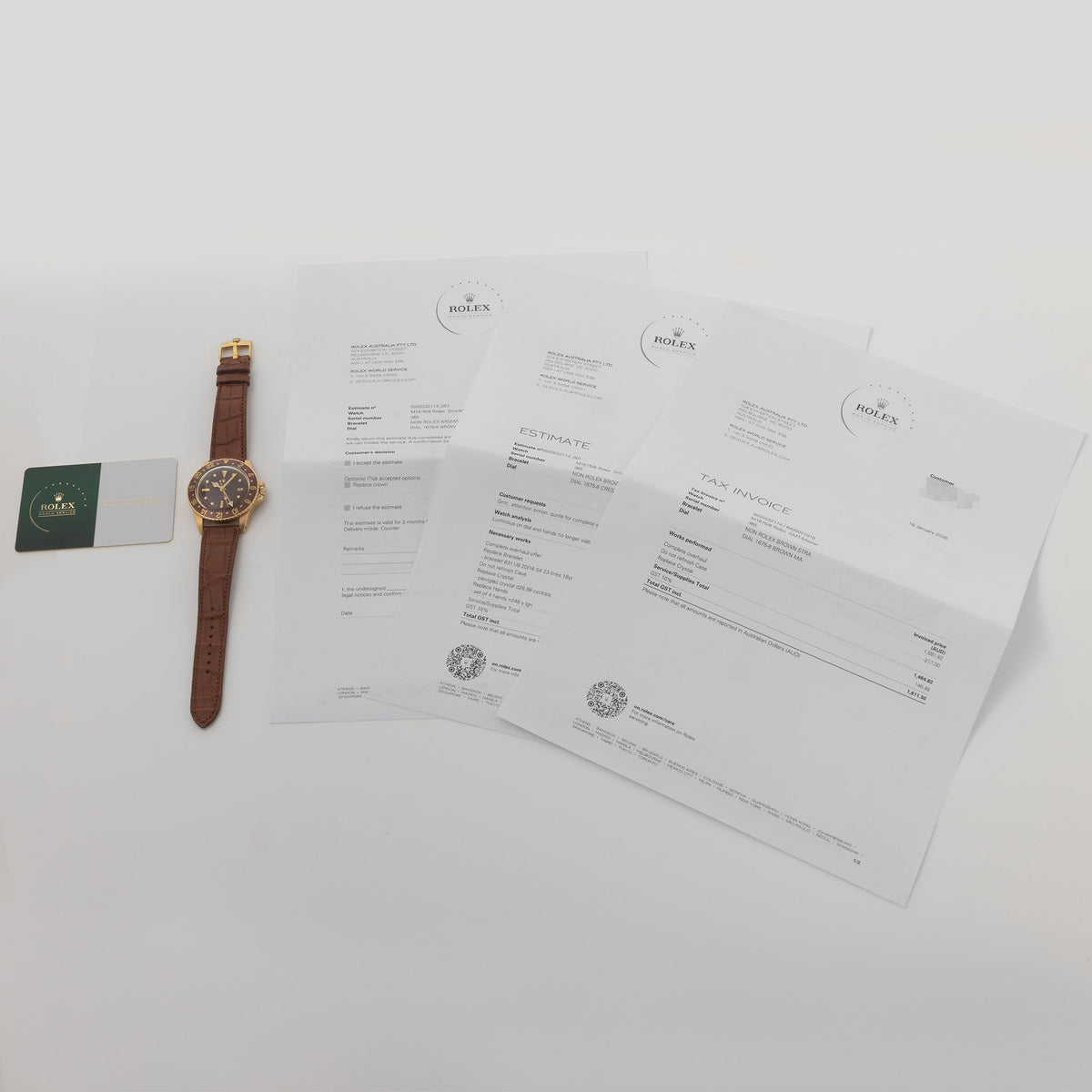 Rolex GMT-Master 1675/8 Unqiue Brown Khanjar Nipple Dial with Rolex Service Papers